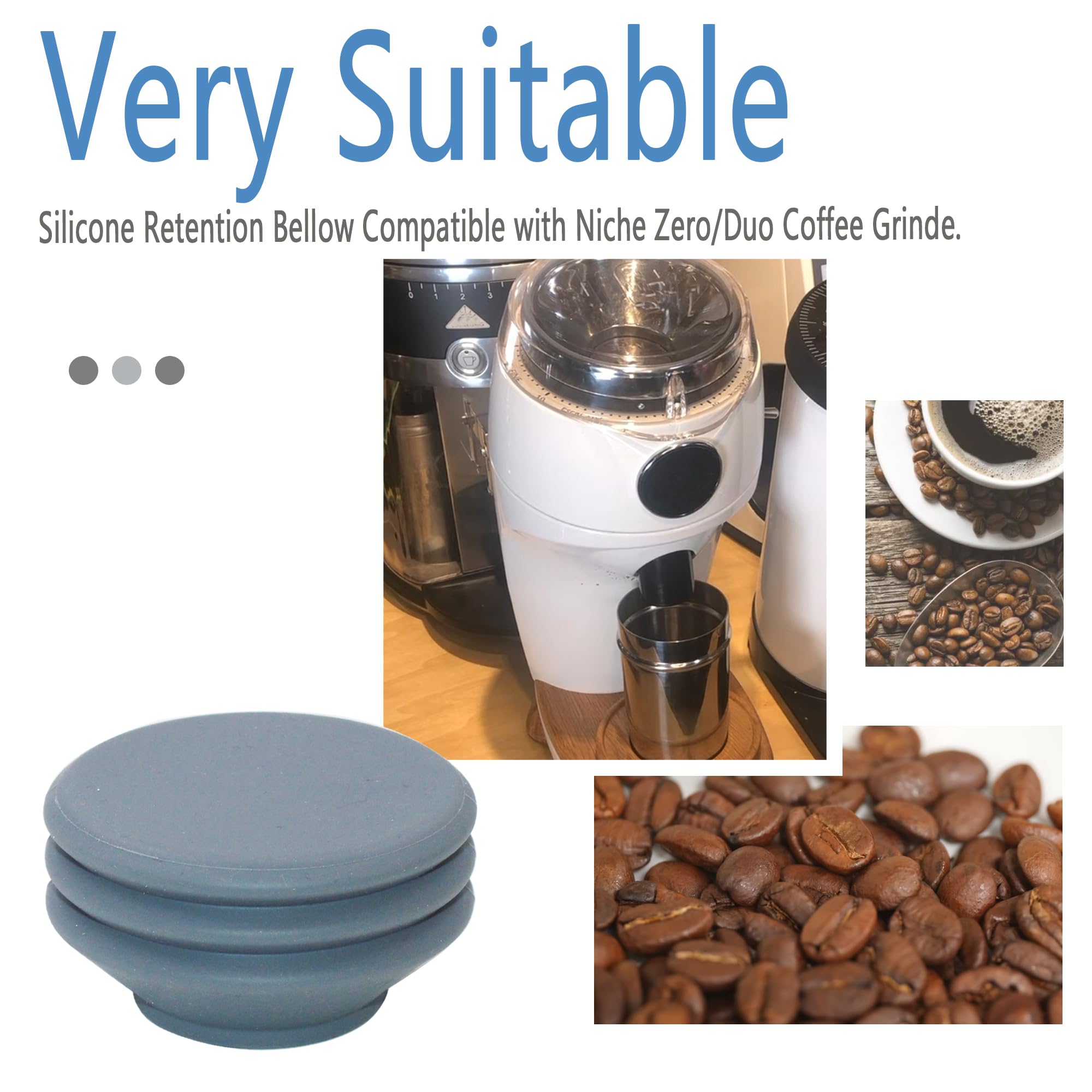 Premium Silicone Retention Bellow for Niche Zero/Duo Coffee Grinder - Efficient Coffee Extraction - 2 Pack - Perfect for Home Baristas & Coffee Shops