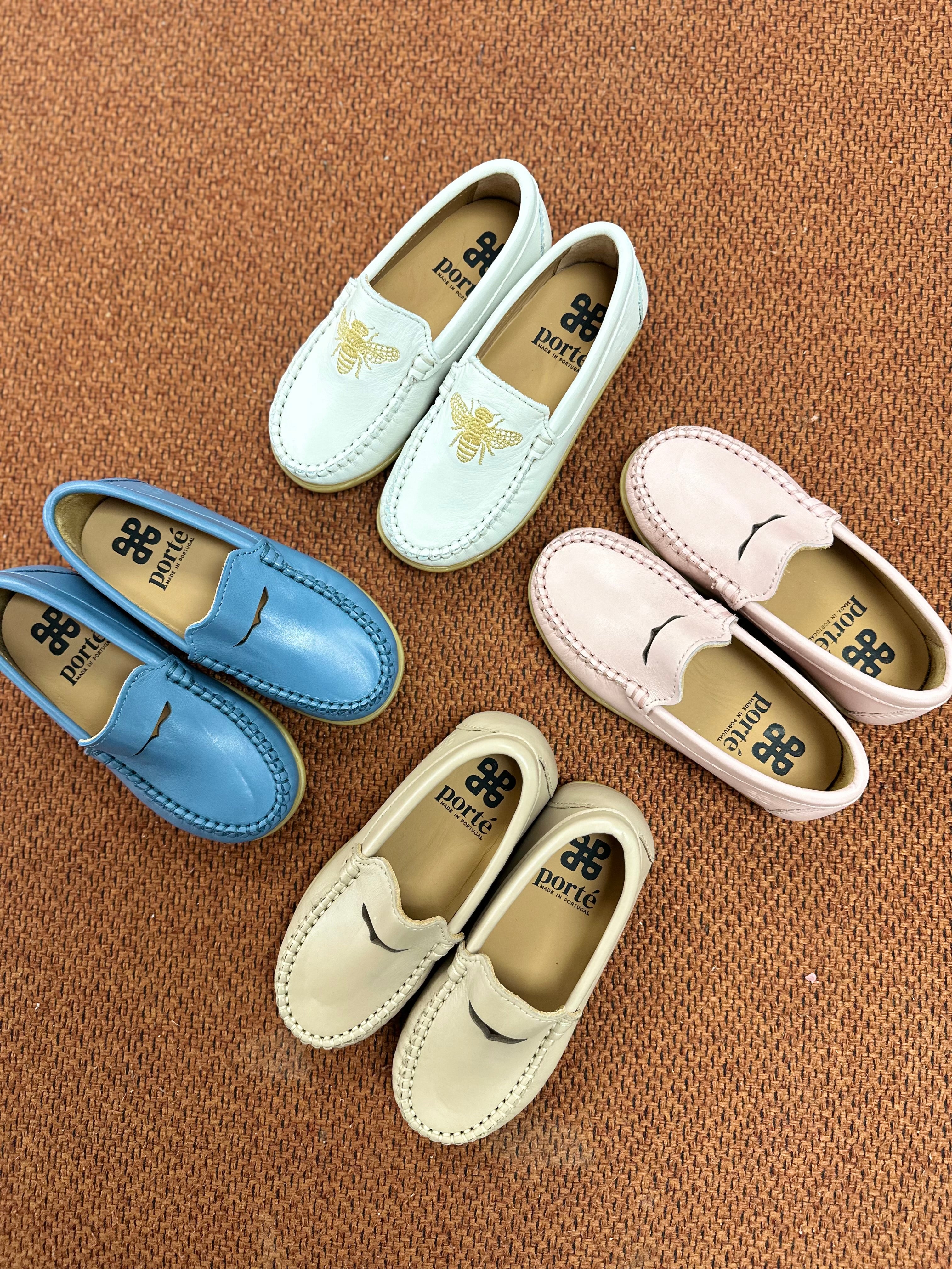 Off-White Bee Embroidered Loafers for Men & Women | Comfortable Slip-On Shoes for Casual & Office Wear | Perfect for Daily Outfits, Business Meetings & Travel