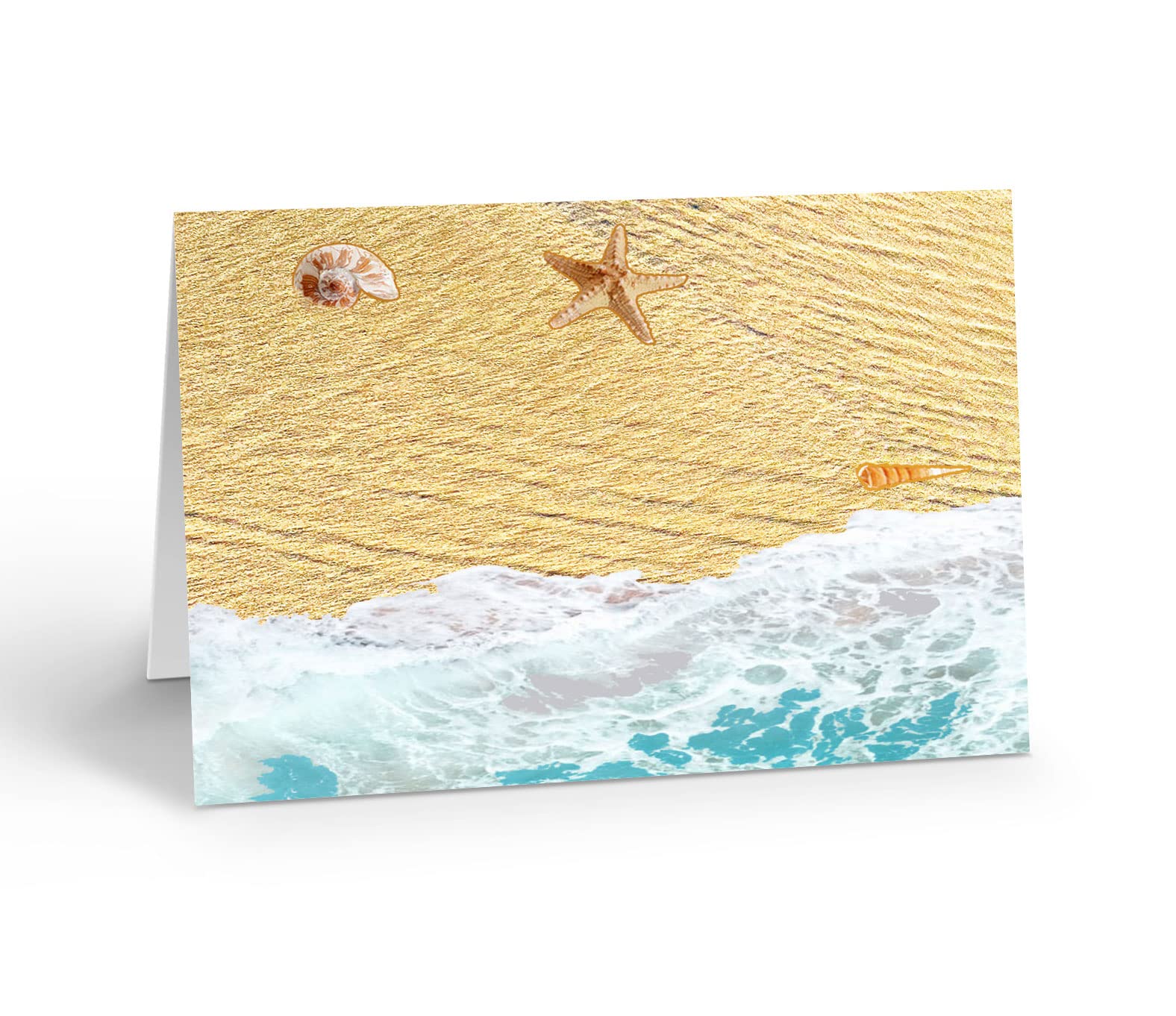 12-Piece Assorted Beach Note Card Set - Thank You Cards with Ocean Shore Designs - Perfect for Beach Lovers, Wedding Favors & Summer Greetings