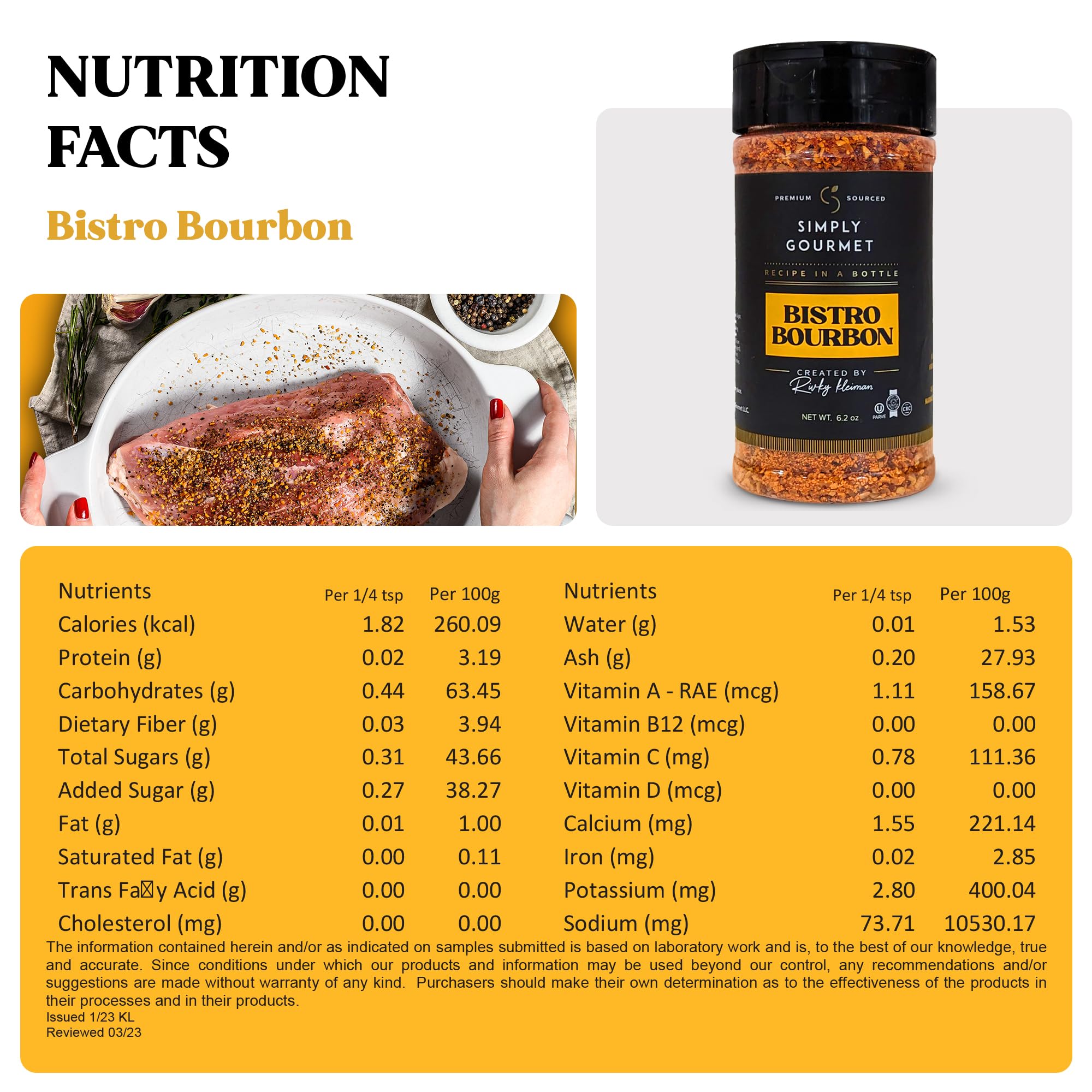 Bistro Bourbon Spice 6.2oz | Premium Gourmet Spice Blend for Cooking | No Additives, All-Natural Seasoning | Perfect for Meats, Stews & BBQ | Simply Gourmet by Rivky Kleiman