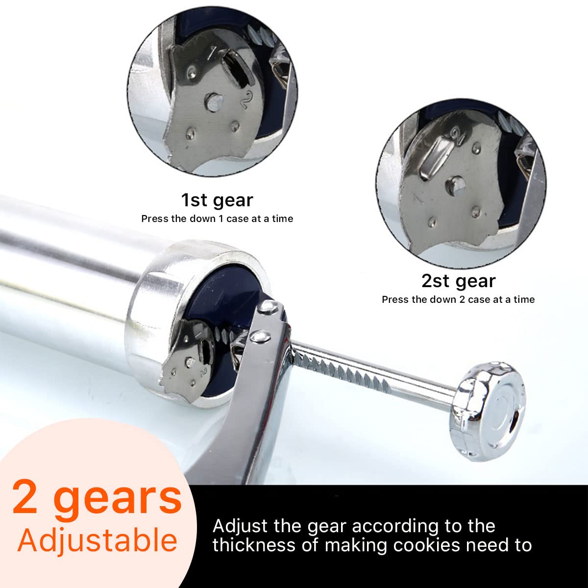 Stainless Steel Cookie Press Gun Kit - 20 Cookie Discs & 4 Nozzles for Baking, Biscuit Making, Churros & Dessert Decoration | Perfect for Home Baking, Holiday Cookies & DIY Party Treats
