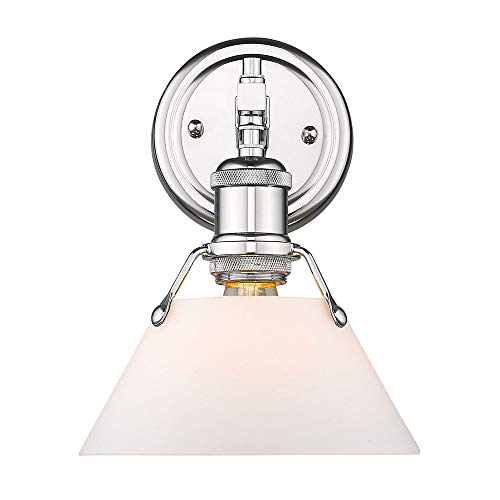 Chrome with Opal Glass Shade
