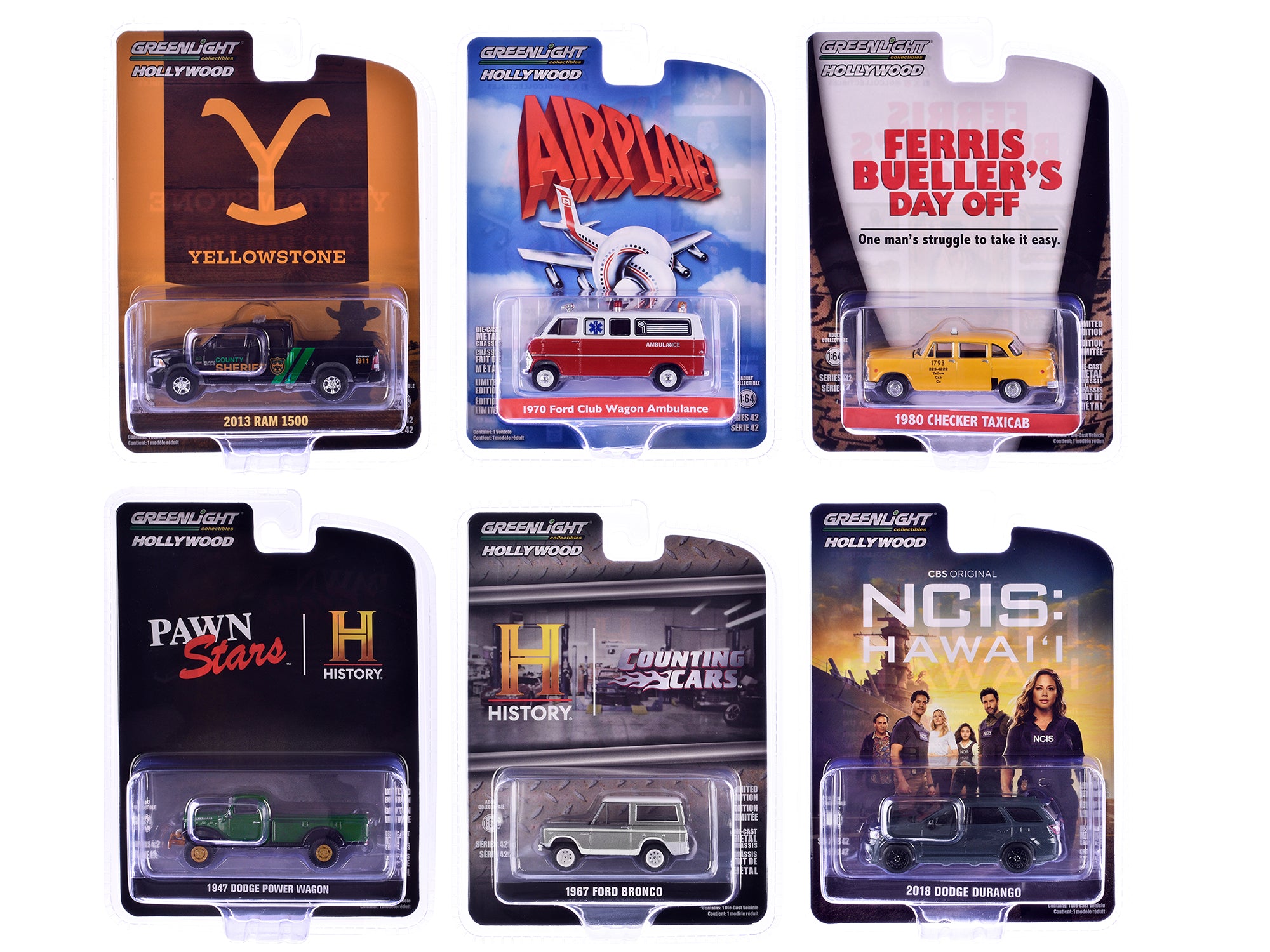 Greenlight Hollywood Series 1/64 Diecast Model Cars - Set of 6 Pieces (Release 42) - Perfect for Collectors, Display & Racing Scenes