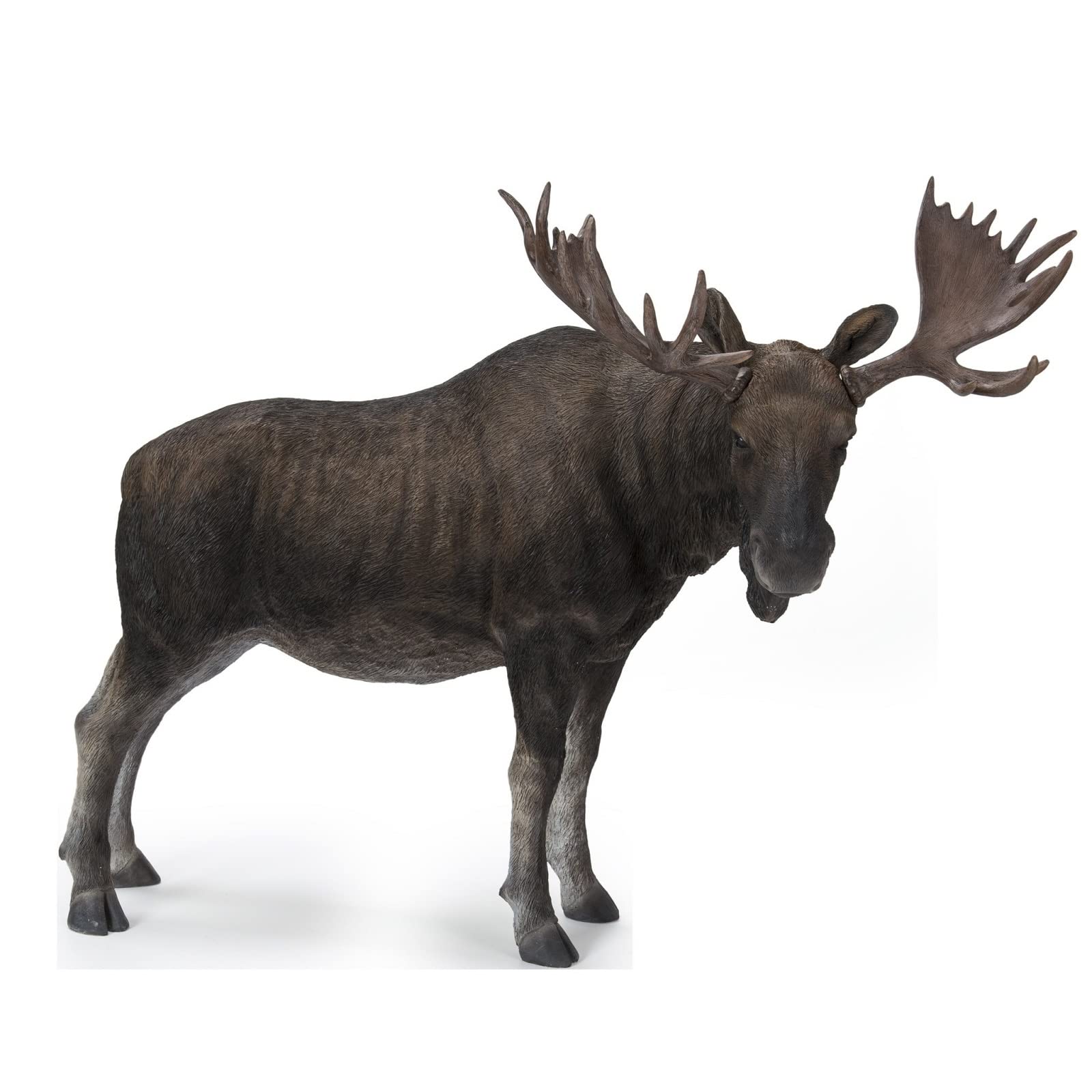Hi-Line Gift Ltd. Standing Moose Statue - Brown and Green Home Decor for Cabin, Lodge, or Outdoor-Themed Spaces - Perfect for Rustic, Hunting, or Wildlife Enthusiasts