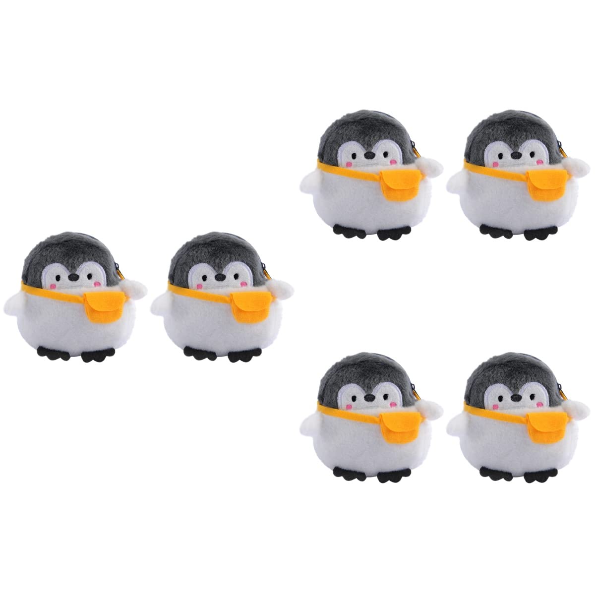 6 Pcs Cute Penguin Coin Purse & Makeup Bag Set - Vintage Mini Wallet Pouch for Toddler, Coin Storage & Plush Handbag - Perfect for Travel, Gifts & Organizing Small Accessories