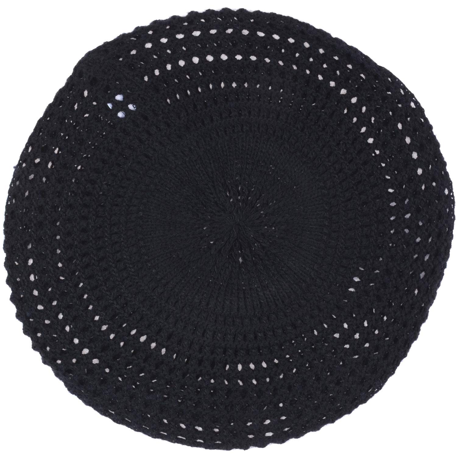 Women's Crochet Flower Beanie Hat - Lightweight Knit Beret with Cutout Design - Fashionable Winter Cap for Women - Perfect for Outdoor Activities, Travel & Casual Wear