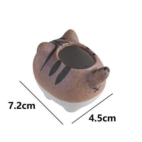 Cute Mini Ceramic Animal Shaped Vase - Cat Planter for Succulents & Cactus Plants | Home Decor, Office Desk Decor, Gift Idea for Plant Lovers