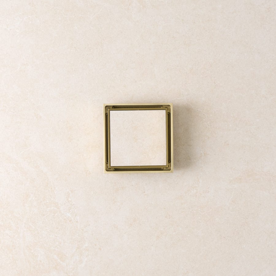 Brushed Brass Tile Insert Floor Waste Drain - Perfect for Bathroom, Shower & Laundry Room Floor Drainage