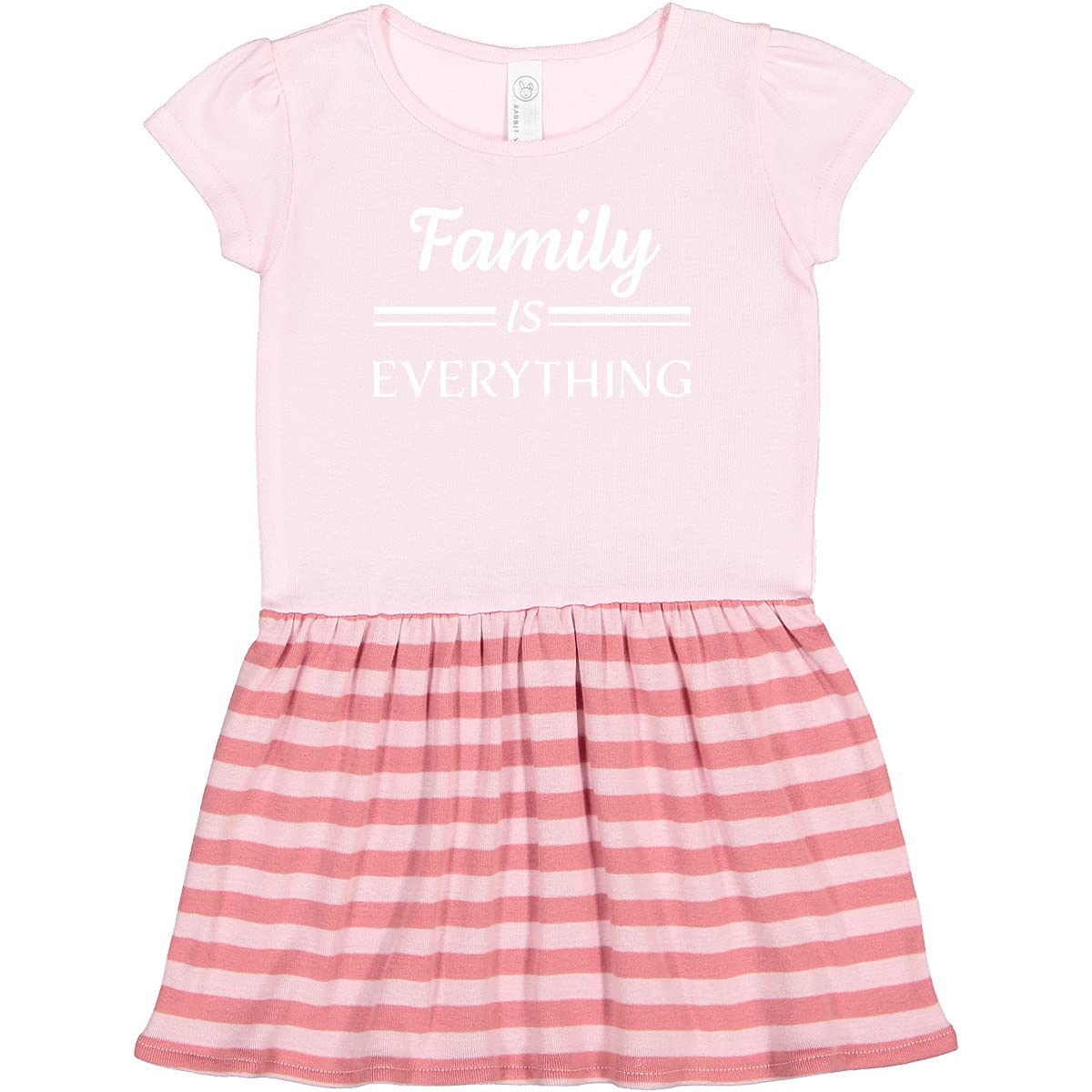 Inktastic 'Family is Everything' White Text Toddler Dress - Cute Outfit for Family Photos, Holidays & Special Occasions