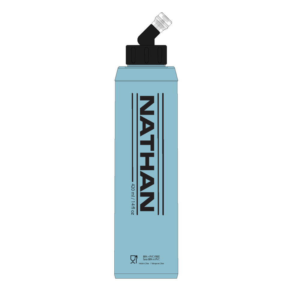 Nathan Quick Start 14oz Soft Flask - Lightweight Hydration for Running, Hiking & Outdoor Activities - BPA Free Collapsible Water Bottle for Athletes & Fitness Enthusiasts