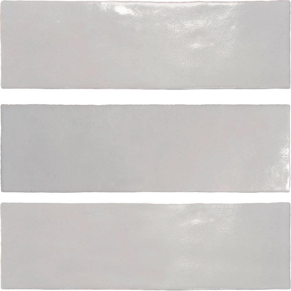 Zellige Charm Semi Gloss Ceramic Tiles - Pearl Gray | Handmade Moroccan Style Wall & Floor Tiles for Kitchen Backsplash, Bathroom, and Shower Decor
