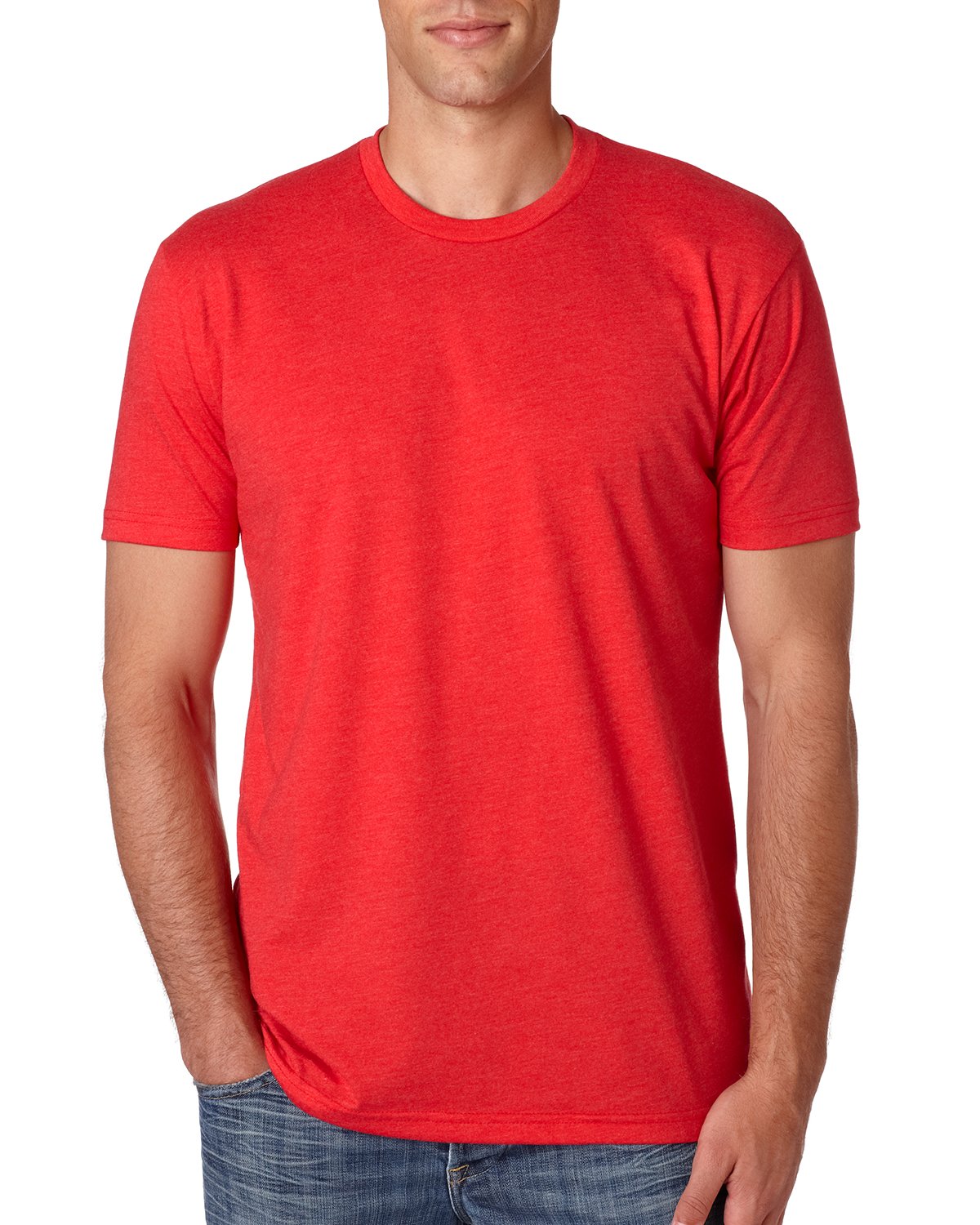 Next Level 6210 Men's Premium CVC Crew Neck T-Shirt - Soft Cotton Blend, Comfort Fit, Classic Red - Perfect for Casual Wear, Gym & Everyday Outfits