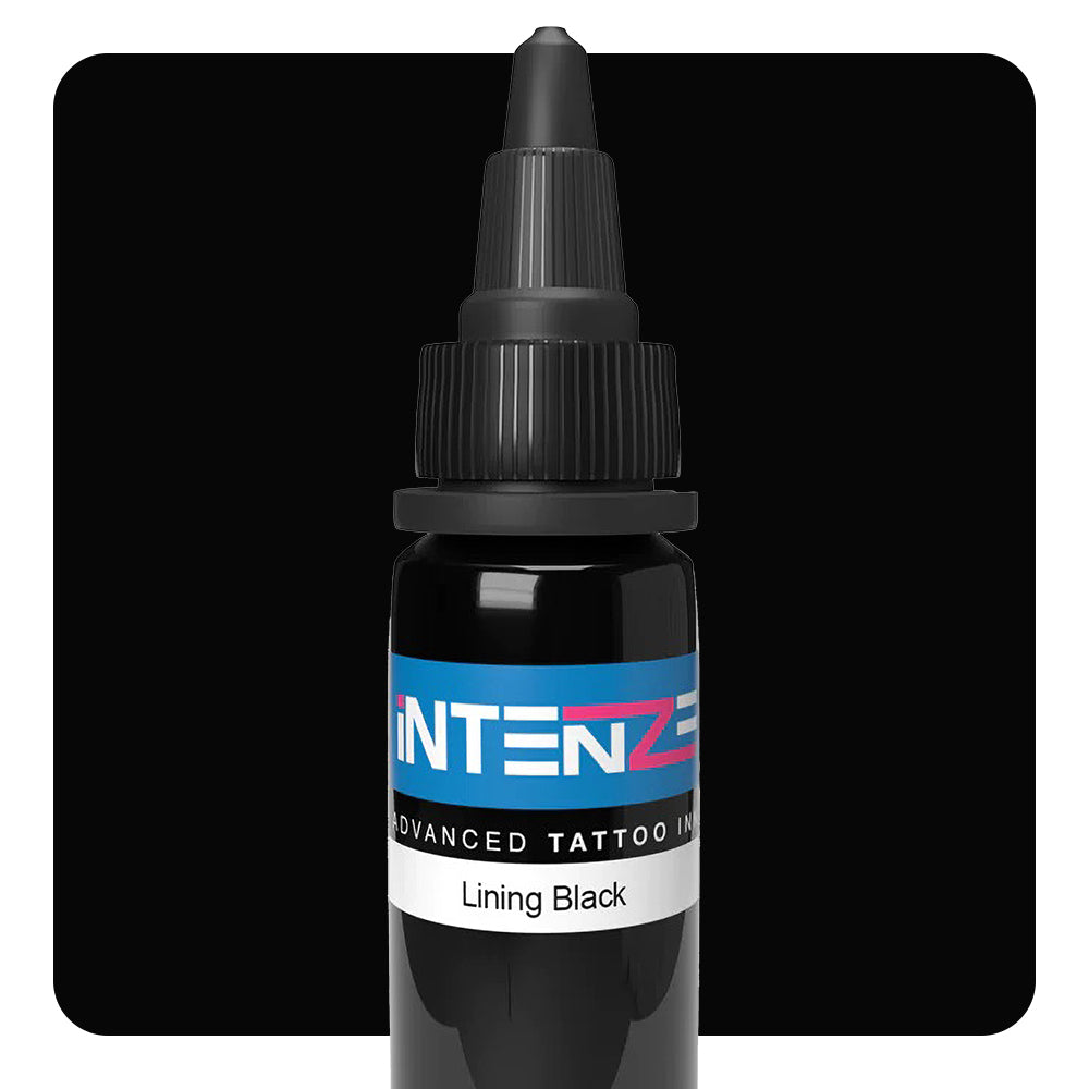 Lining Black Intenze Tattoo Ink - Professional Tattoo Artist Supplies for Fine Line Work & Permanent Makeup | Various Sizes Available