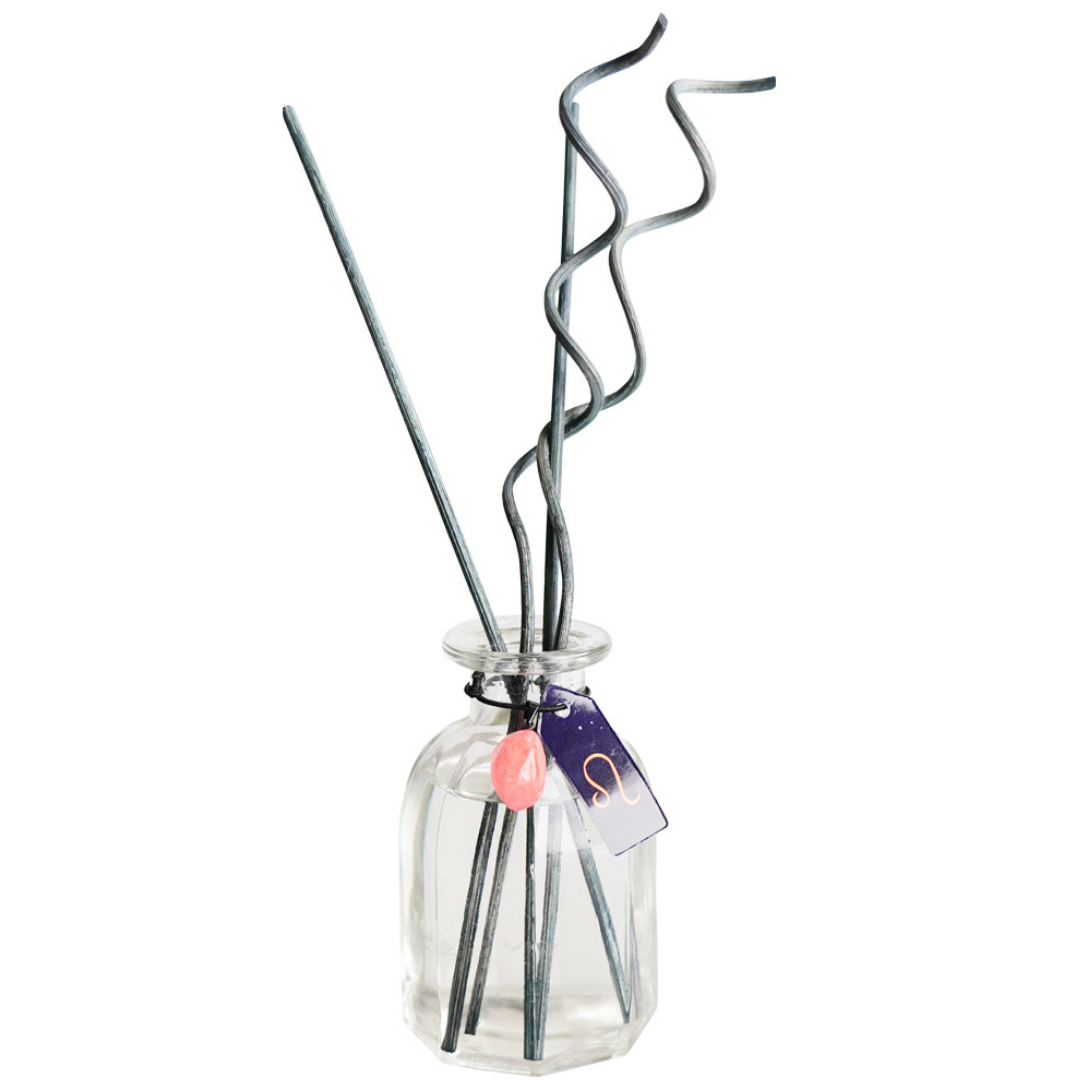 Cello Zodiac Reed Diffuser - Leo Scented Oil Diffuser with Pink Spinel & Mystical Fruits Aroma | Home Fragrance for Bedroom, Living Room & Office