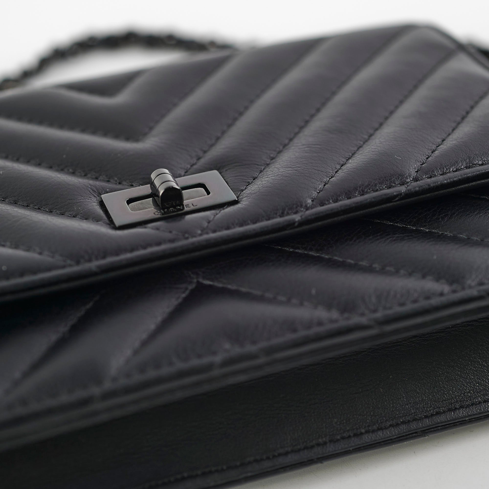 Chanel Chevron Reissue WOC Lambskin Wallet On Chain Black - Luxury Crossbody Bag for Women, Perfect for Evening Out & Special Occasions