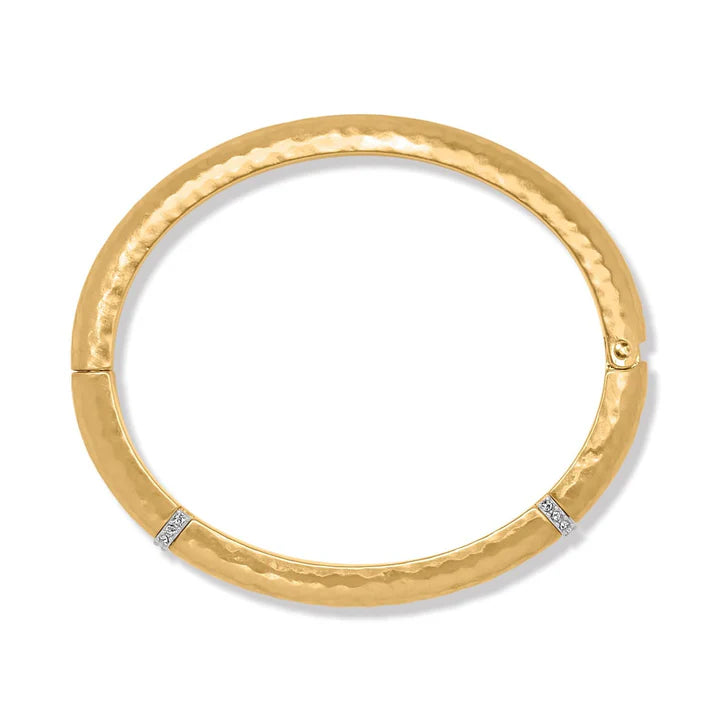 Brighton Meridian Geo Hinged Bangle in Gold - Elegant Gold Geometric Bracelet for Women, Perfect for Parties, Weddings & Everyday Wear