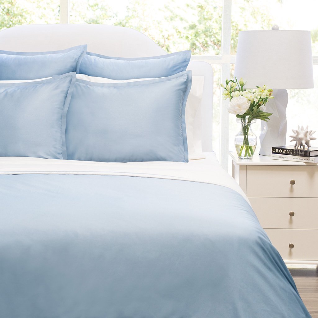 French Blue Hayes Nova Duvet Cover Set - Soft 100% Cotton Luxury Bedding for King/Queen Size - Perfect for Modern Bedrooms & Guest Rooms