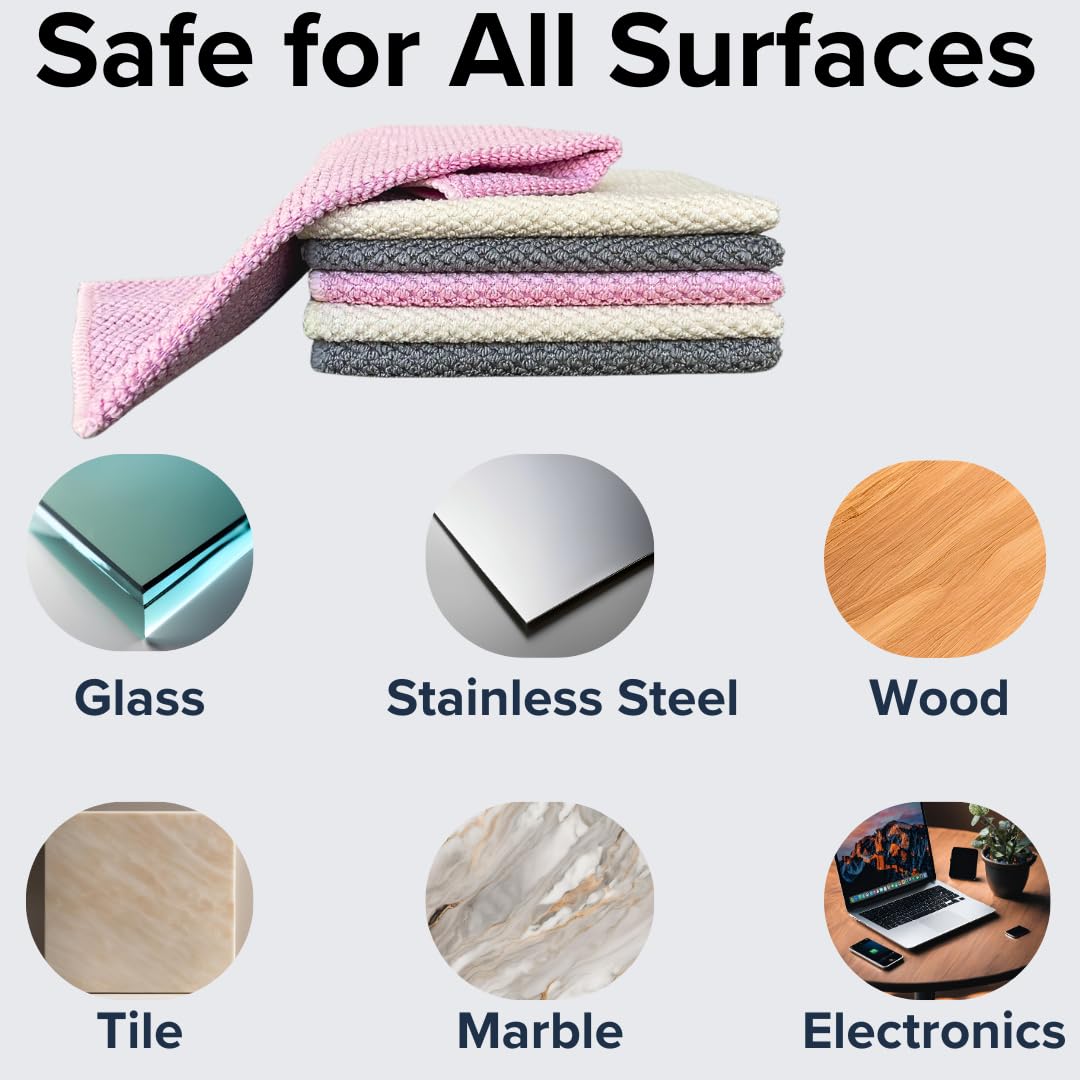Premium Microfiber Cleaning Cloths - 12