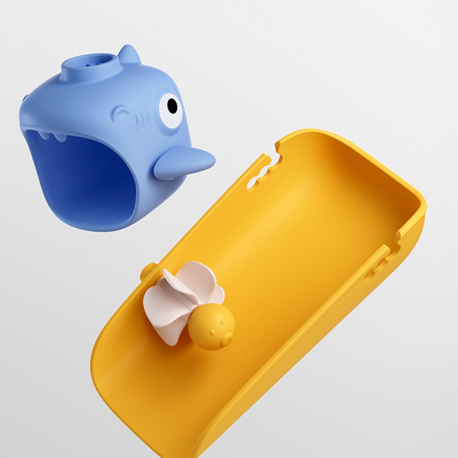 Shark Design Faucet Extender - Long Bathroom Sink Spout Extension for Kids, Fun Water Faucet Cover & Wash Helper (Perfect for Children's Hand Washing & Playtime)