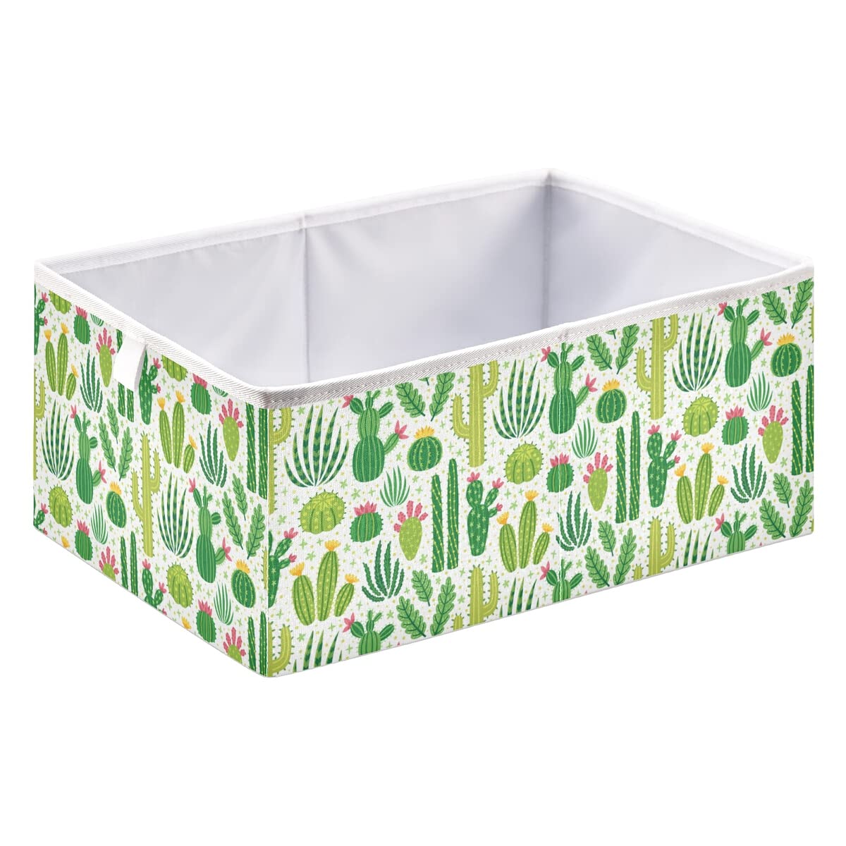 Collapsible Cactus Cube Storage Bin - 11x11x11 Inch Waterproof Toy Organizer Basket for Kids Nursery, Closet, Playroom, Office & Bookshelf - Perfect for Home Organization & Toy Storage
