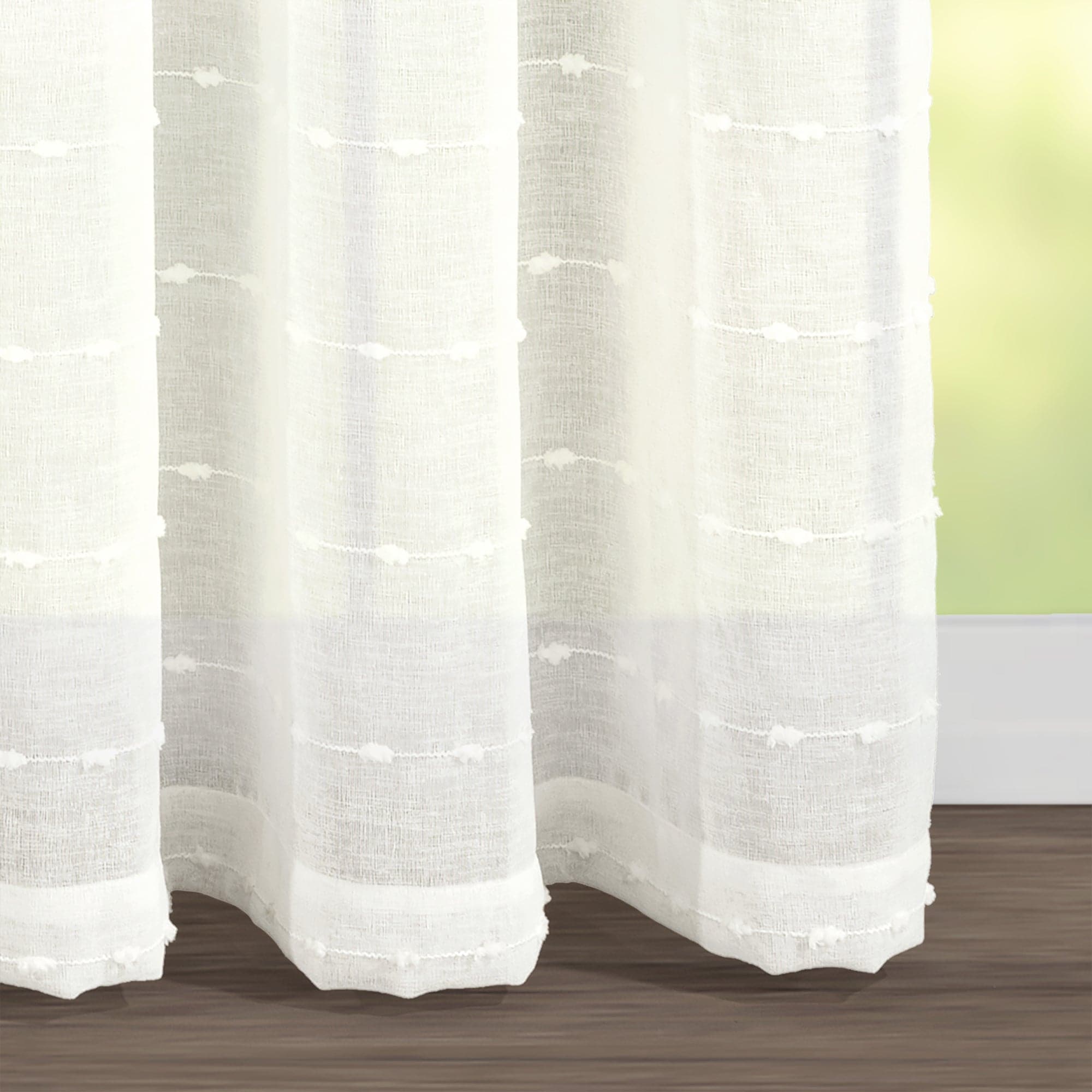 Farmhouse Style Textured Grommet Sheer Curtains - Ultra Wide Window Panels for Living Room, Bedroom & Dining Room Decor