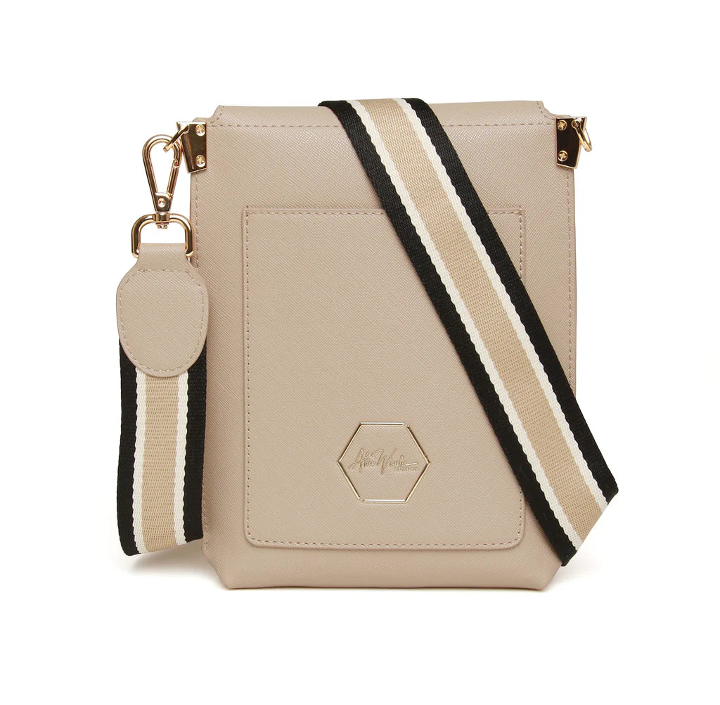 Alice Wheeler Brompton Honeycomb Cross Body Bag in Stone - Stylish & Durable Shoulder Purse for Women, Perfect for Work, Travel & Everyday Use