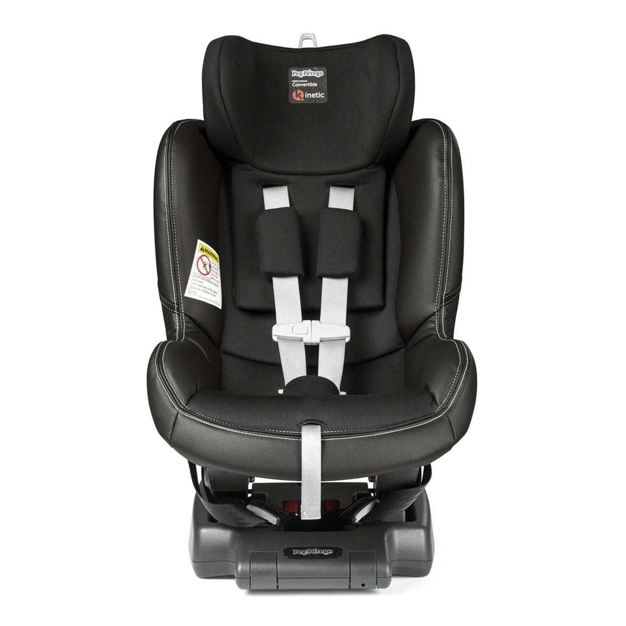 Peg Perego Convertible Kinetic Licorice Black Eco Leather Car Seat - Safe & Comfortable for Babies & Toddlers - Perfect for Travel & Daily Commute