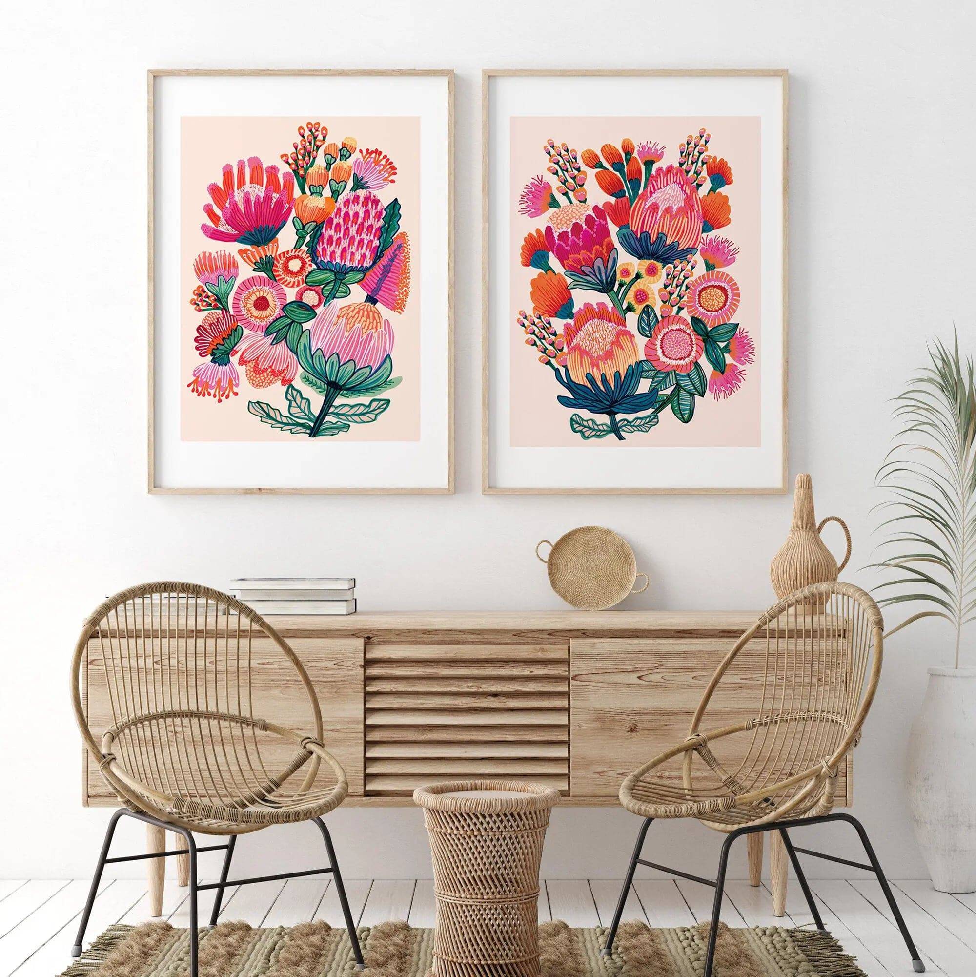 Australian Flowers Wall Art Prints - Stunning Floral Canvas Decor for Living Room, Bedroom & Office - Perfect for Home Decor & Gifts