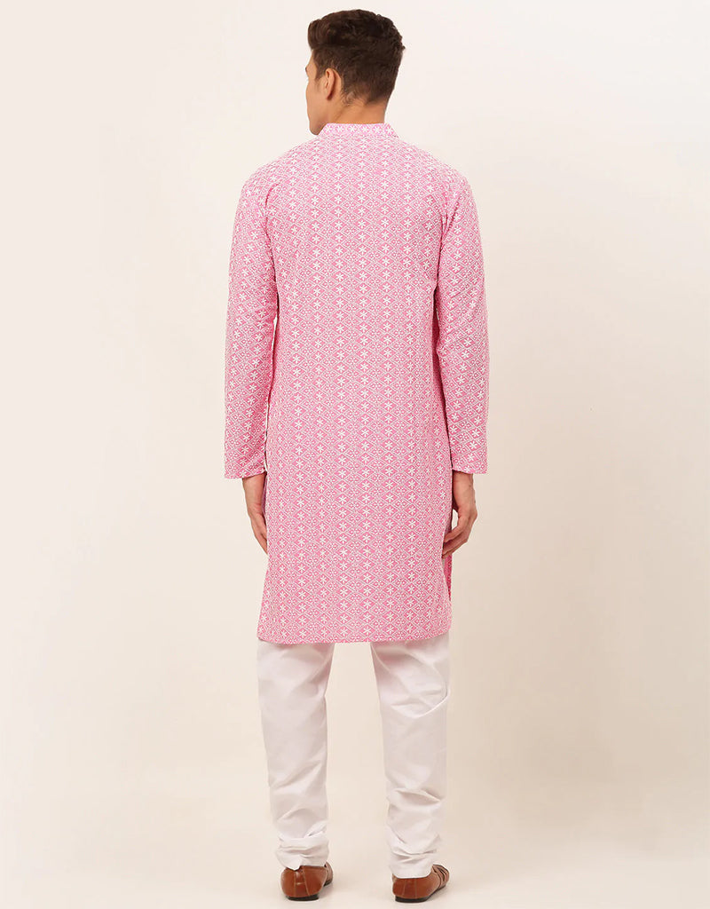 Baby Pink Kurta Pure Cotton Churidar Set for Women - Comfortable Traditional Indian Outfit for Festivals, Weddings & Casual Wear
