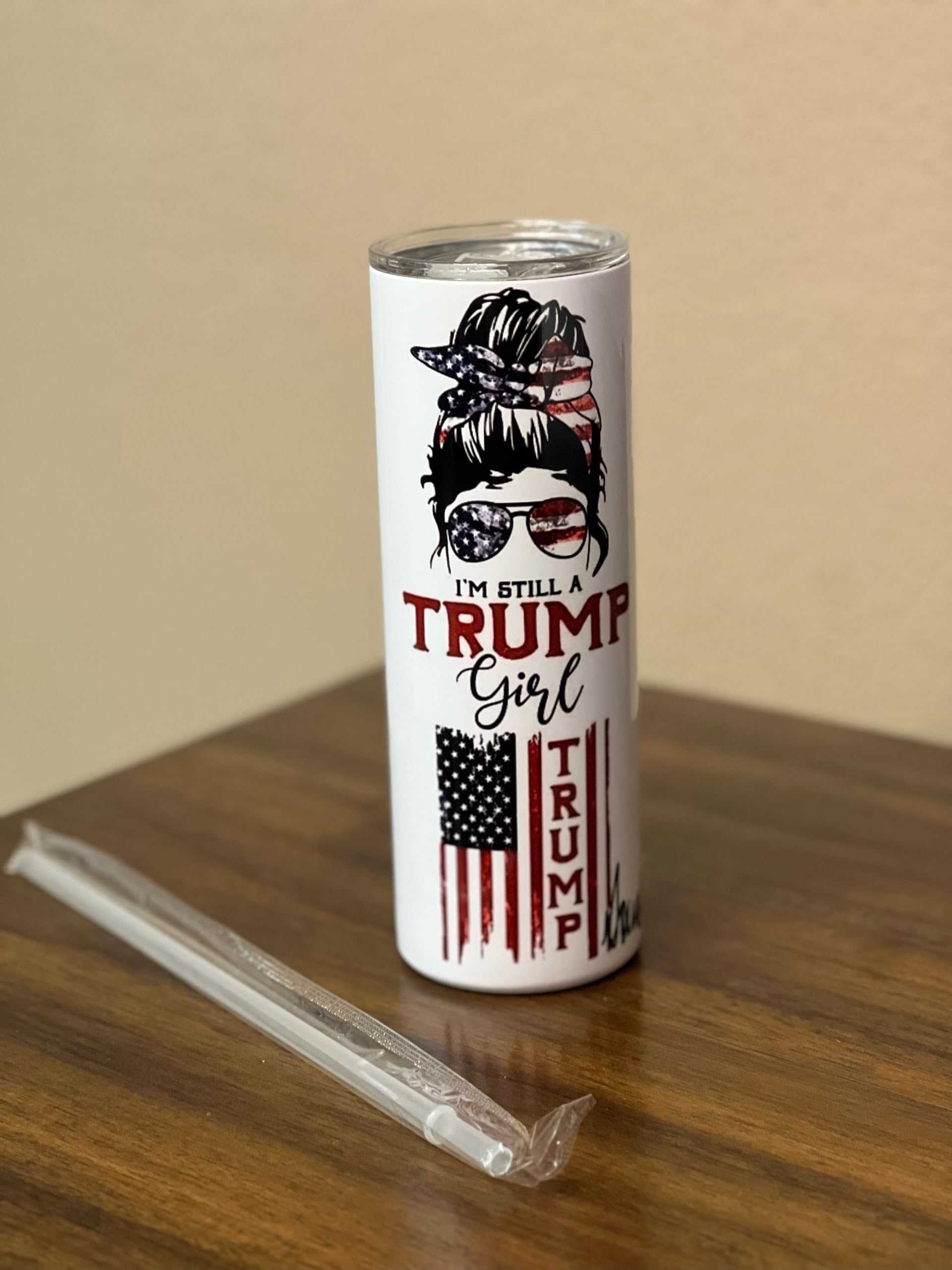 20 oz Stainless Steel Tumbler with Lid - Patriotic Trump Supporters Cup - Perfect for Coffee, Tea & Cold Drinks at Rallies, Work or Gym