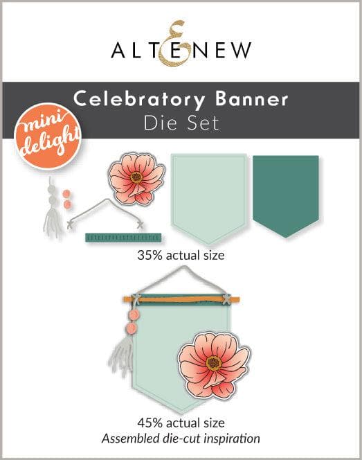 Mini Delight: Celebratory Banner Stamp & Die Set for Scrapbooking, Card Making & DIY Crafts - Perfect for Birthdays, Weddings & Party Decorations