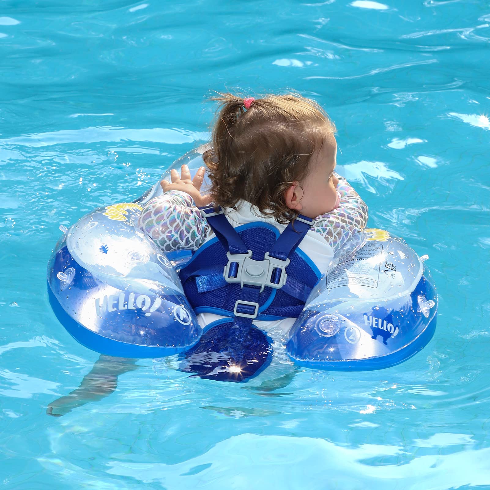 Swimbobo Baby Pool Float - Inflatable Transparent Monster Design with Safety Seat for Infants 6-36 Months | Perfect for Summer Swimming, Beach Trips & Backyard Pool Fun