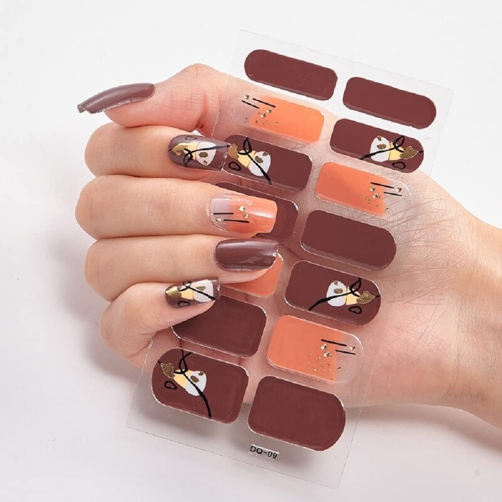5 Sheet Christmas Glitter Nail Art Stickers - Fashion Minimalist Design Nail Polish Decoration Strips (DQ-09) for Holiday Parties, Gift Giving & DIY Manicures