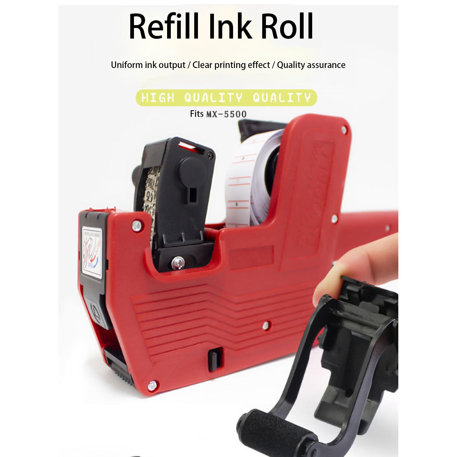 6 Pack Refill Ink Rolls Compatible with MX-5500 Label Price Gun - Replacement Ink Roller for Label Maker - Perfect for Retail Pricing, Warehouse Labeling & Inventory Management