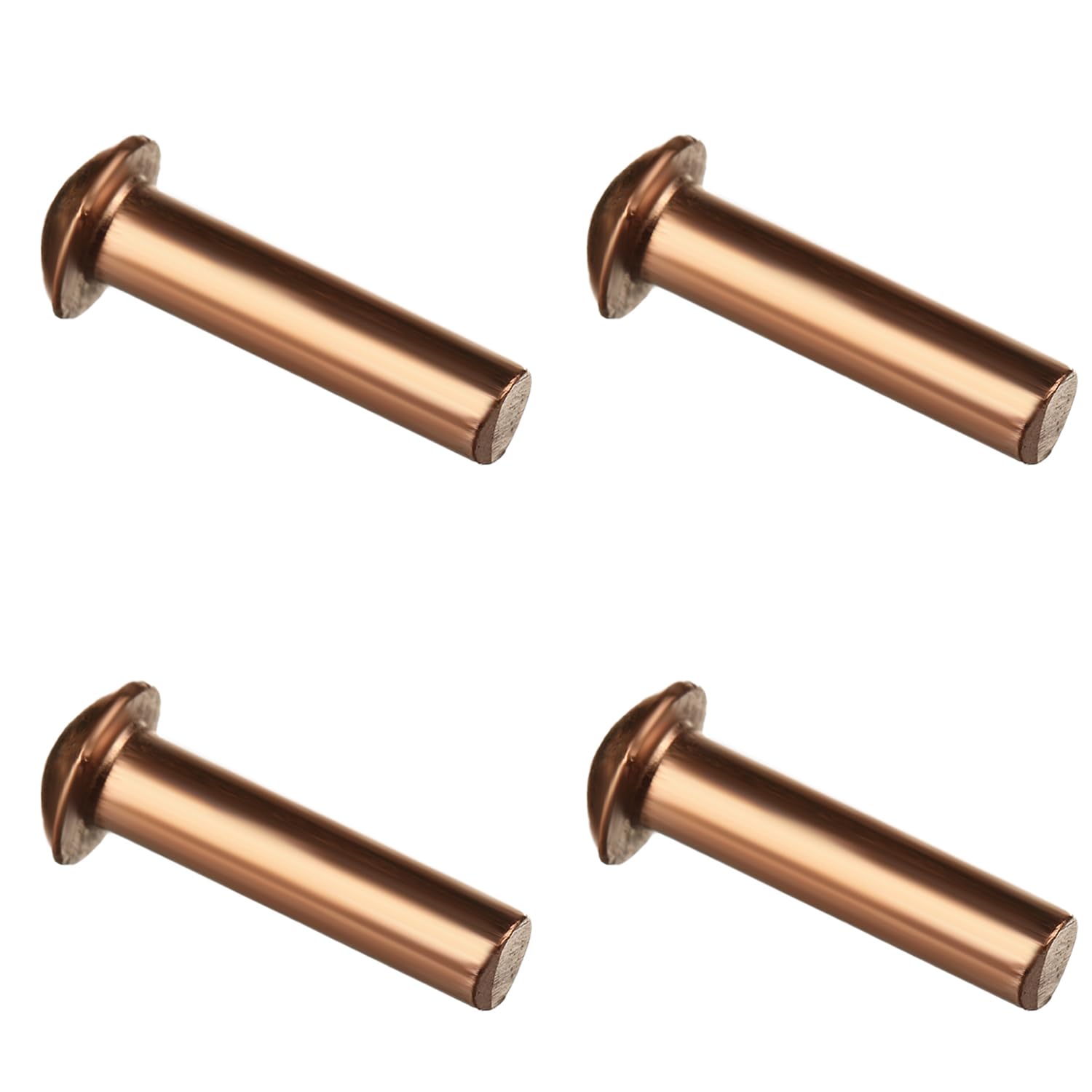50Pcs Solid Copper Rivets Kit - 0.16in Dia x 0.63in Length M4 Round Head Fasteners for Electrical & DIY Projects - Perfect for Circuit Boards, Jewelry Making, and Metal Crafts