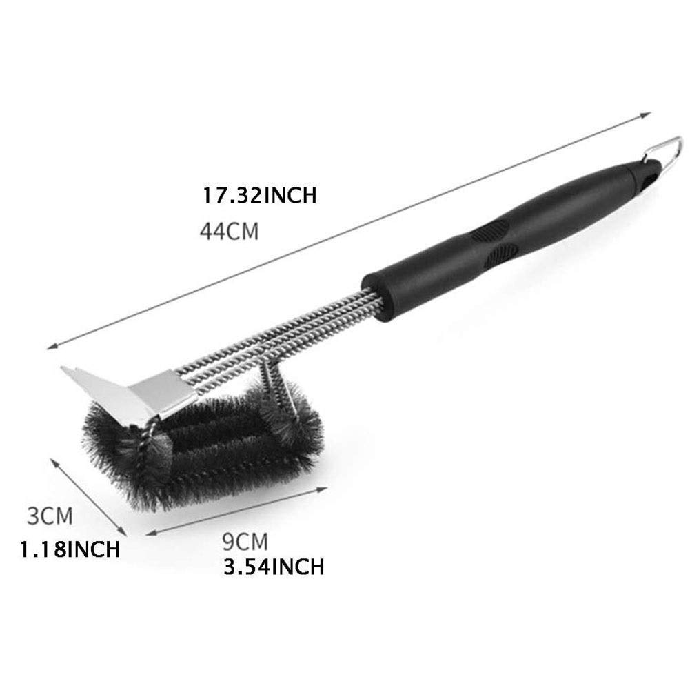**Stainless Steel Grill Brush for BBQ Cleaning - High & Low Temperature Resistant - Outdoor Grill Scraper & Wire Brush - Perfect for Backyard, Camping & Picnic Use**
