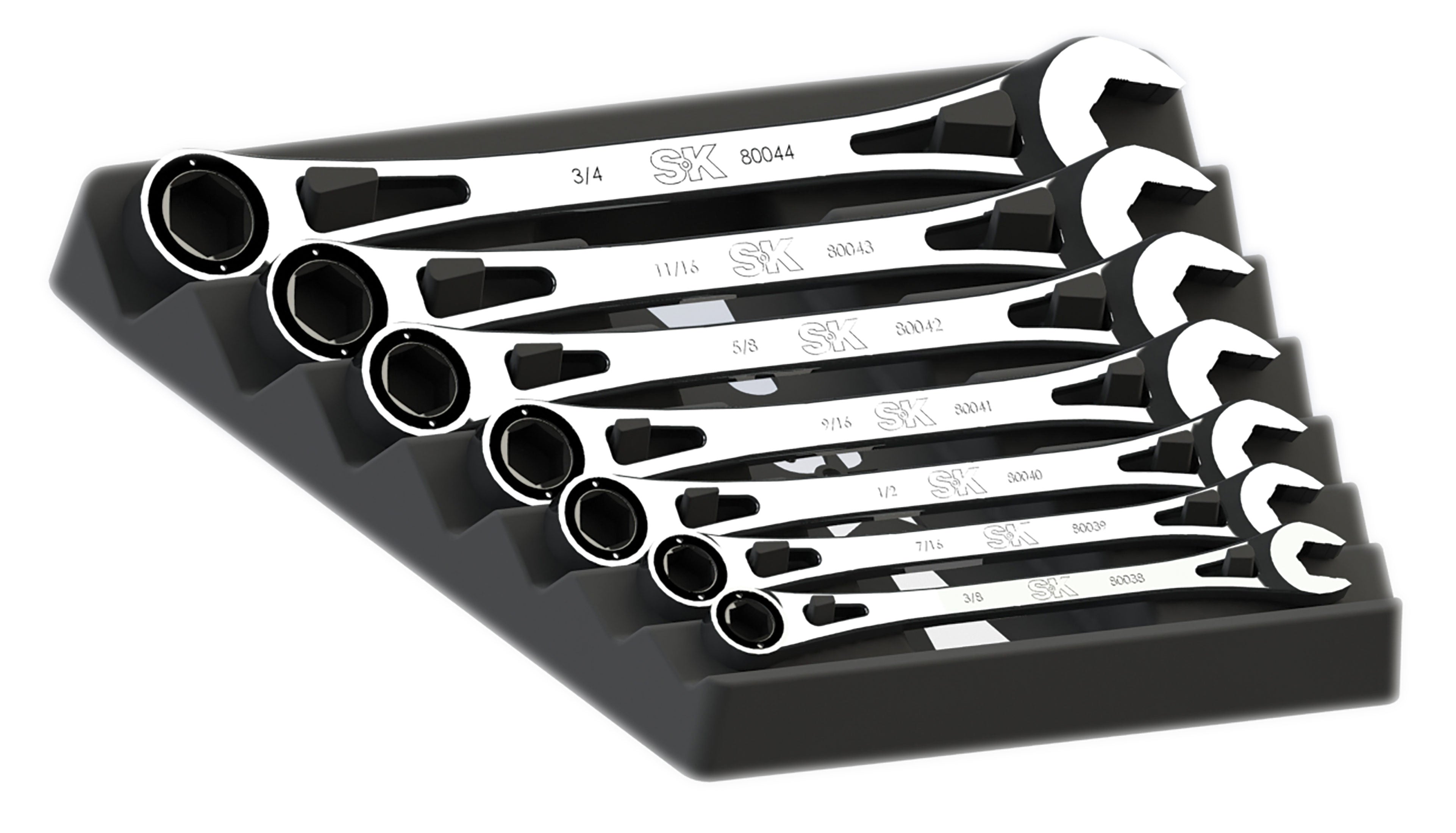 X Frame® 6-Point Fractional Combination Wrench Set - 7-Piece SAE Tool Kit for Automotive Repair, Machinery Maintenance & DIY Projects