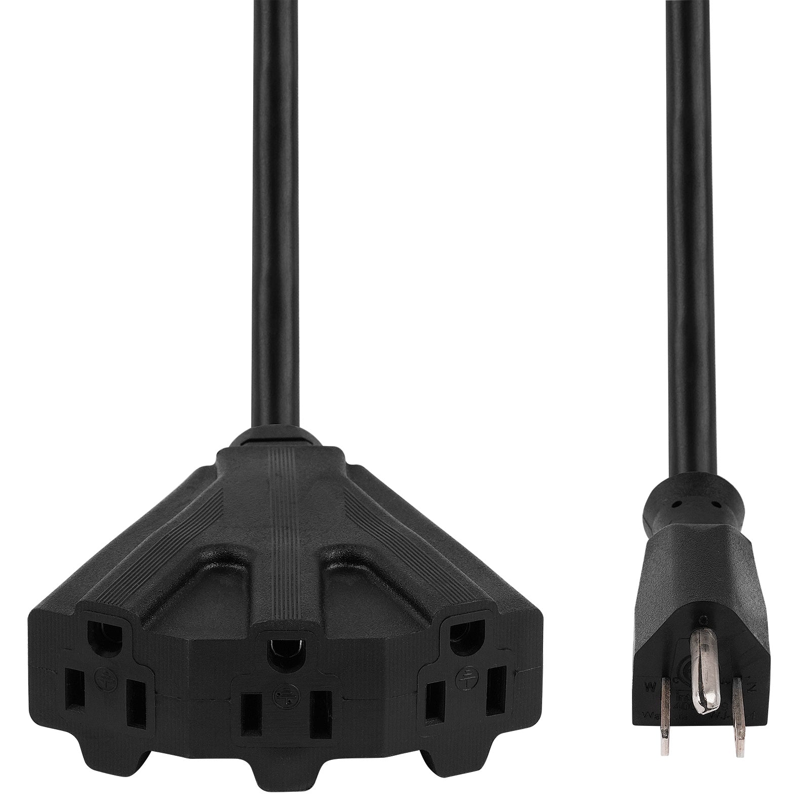25Ft 3 Outlet Heavy Duty Extension Cord - 14 Gauge, 1875W, Grounded, Flame Retardant - Ideal for Home, Office, Workshop & Outdoor Use (EX PRO312 25BLK)