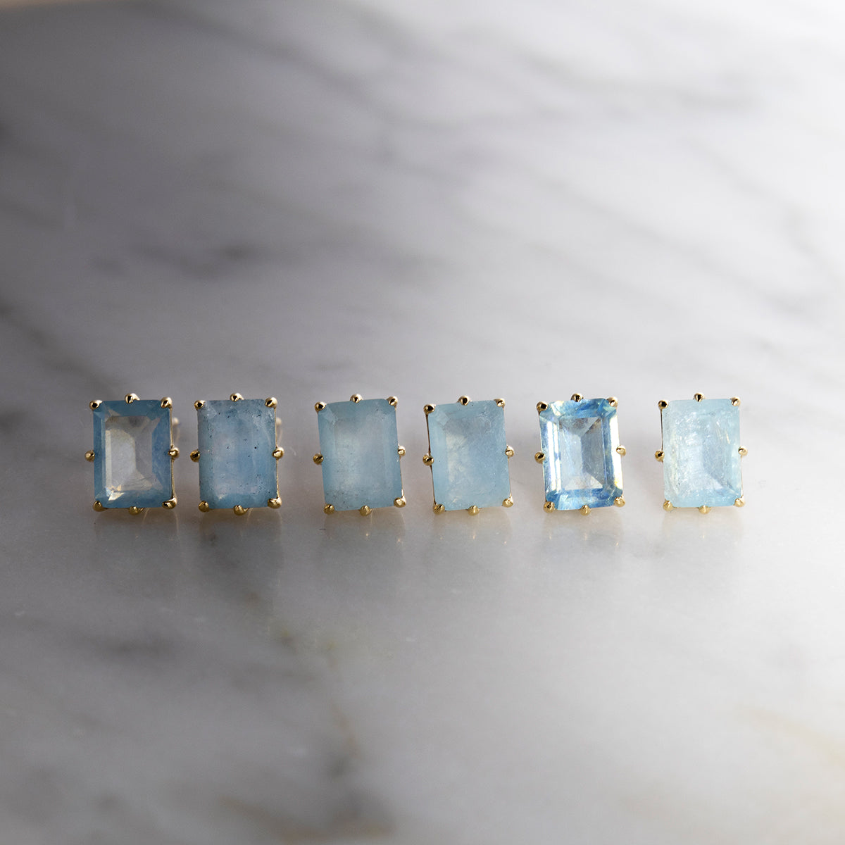Solid Gold 2025 March Birthstone Aquamarine Jewelry Set - Elegant Statement Necklace & Earrings | Perfect Birthday Gift for Women, Anniversary Present | Ideal for Weddings, Parties & Special Occasions