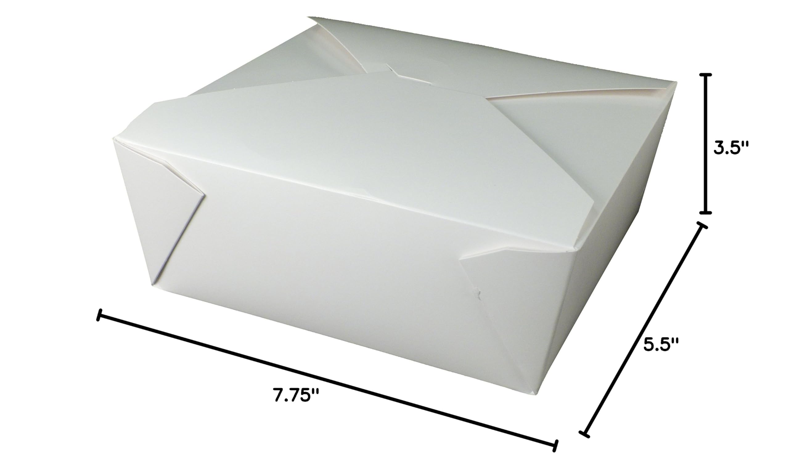 Fold-Pak Bio-Pak 04BPWHITEM Eco-Friendly White Paper Takeout Container - 7.75