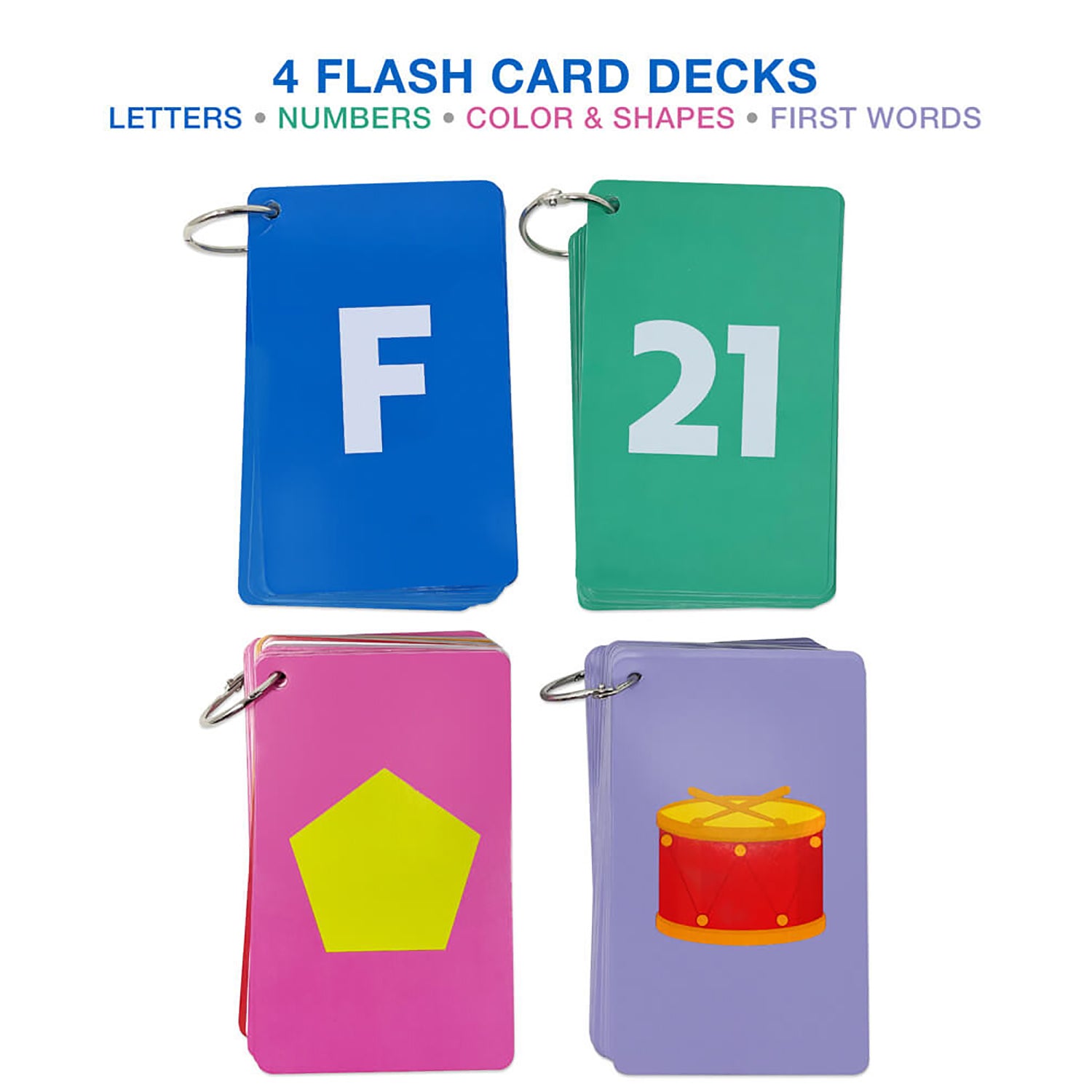 Carson Dellosa Early Learning Flash Cards - Educational Bundle for Kids (Multicolor) - Perfect for Preschool, Kindergarten & Homeschool Learning Activities