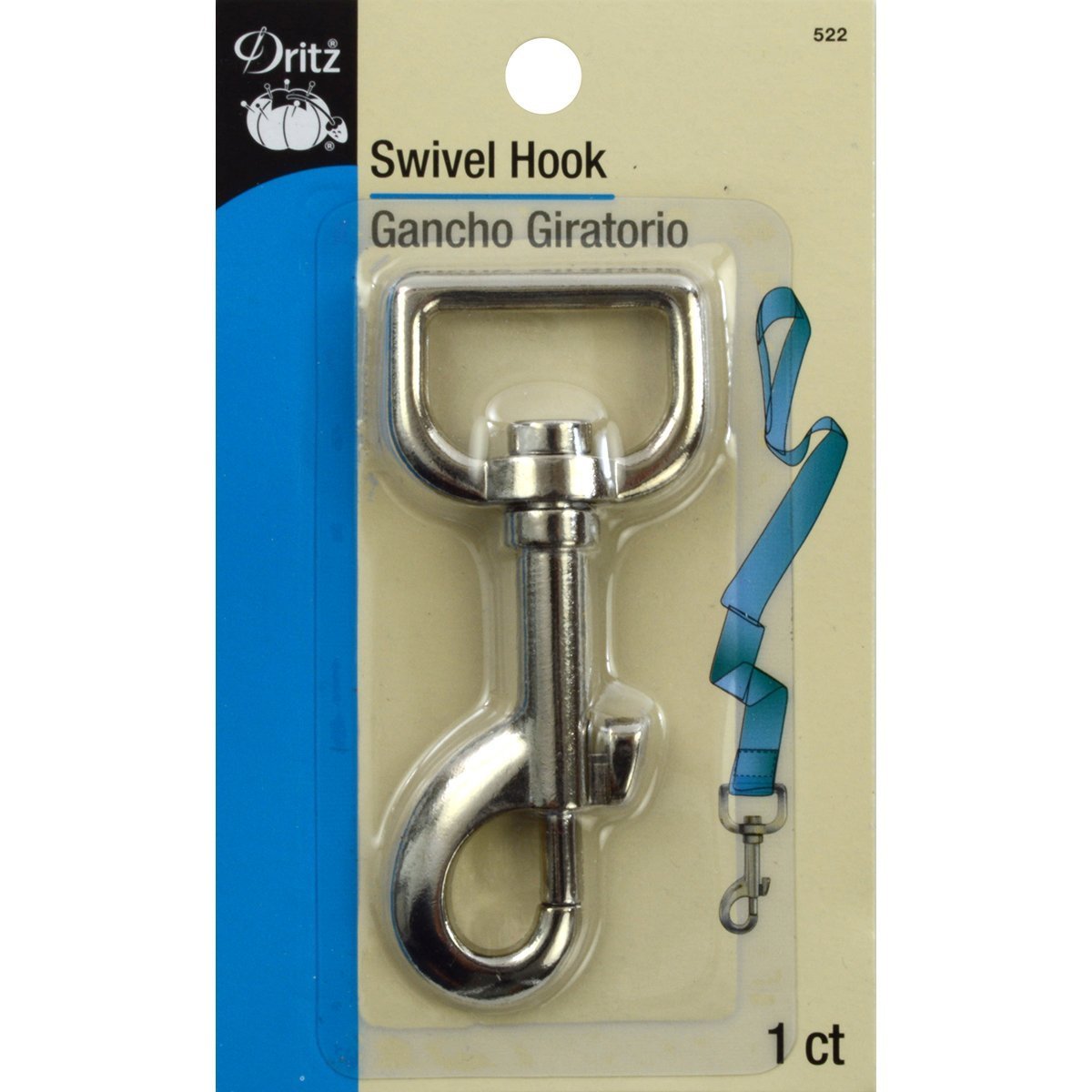 Dritz 522 3-Inch Nickel Swivel Hook - Heavy Duty Silver Metal Hooks for Sewing, Crafts, DIY Projects, Curtains & Home Decor