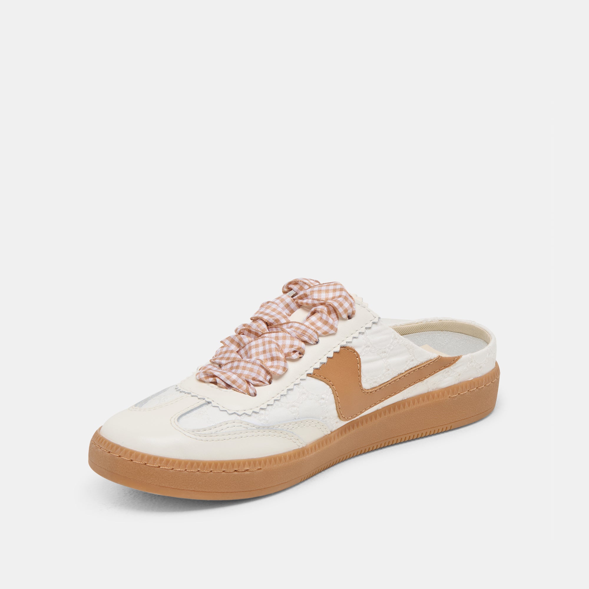 White & Pink Notice Slide Sneakers with Eyelet Design - Comfortable Casual Shoes for Women, Walking, Gym, and Everyday Wear