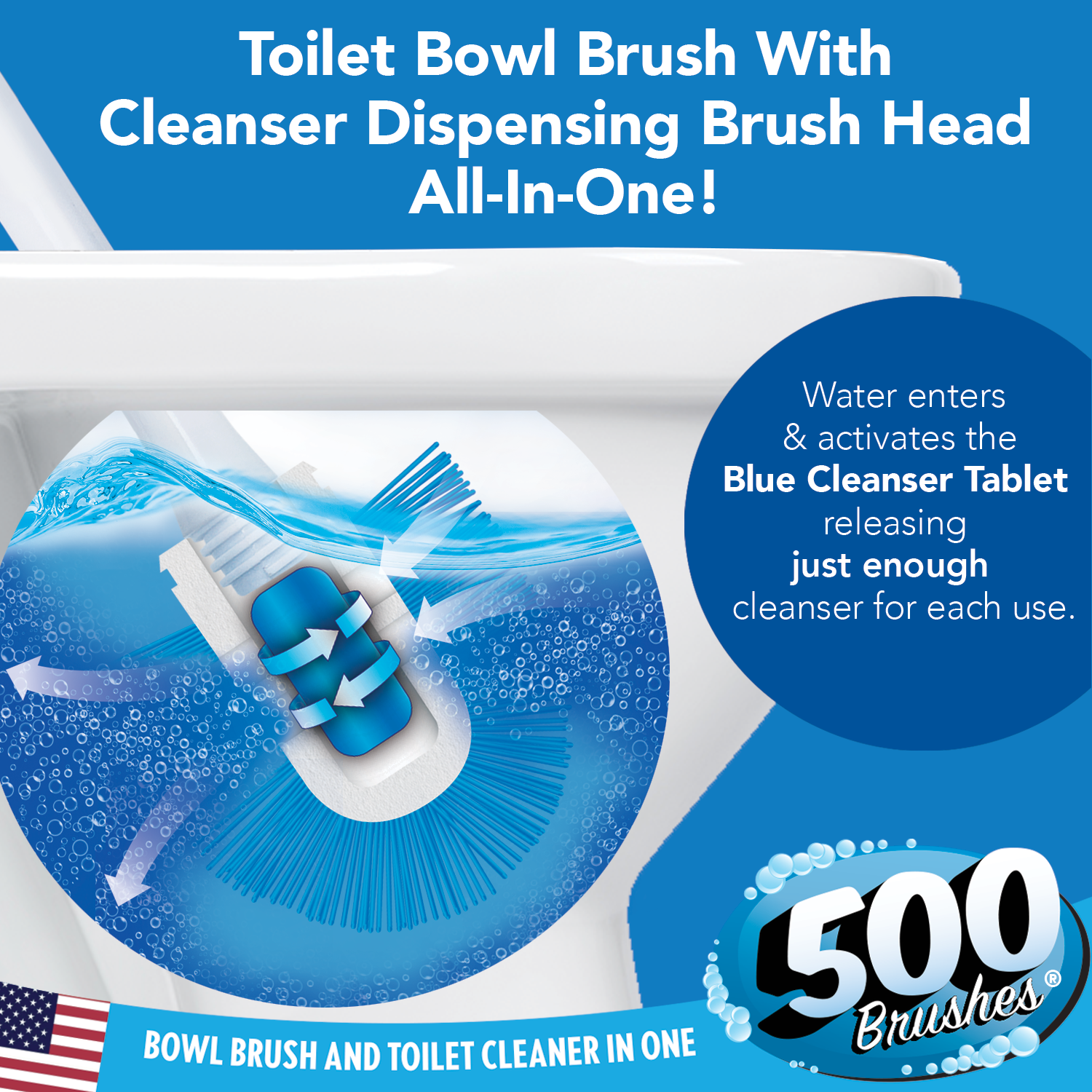 500 Brushes Replacement Toilet Bowl Brush Head - 4 Pack | Durable Bristles for Deep Cleaning | Perfect for Bathroom, Kitchen & Household Cleaning