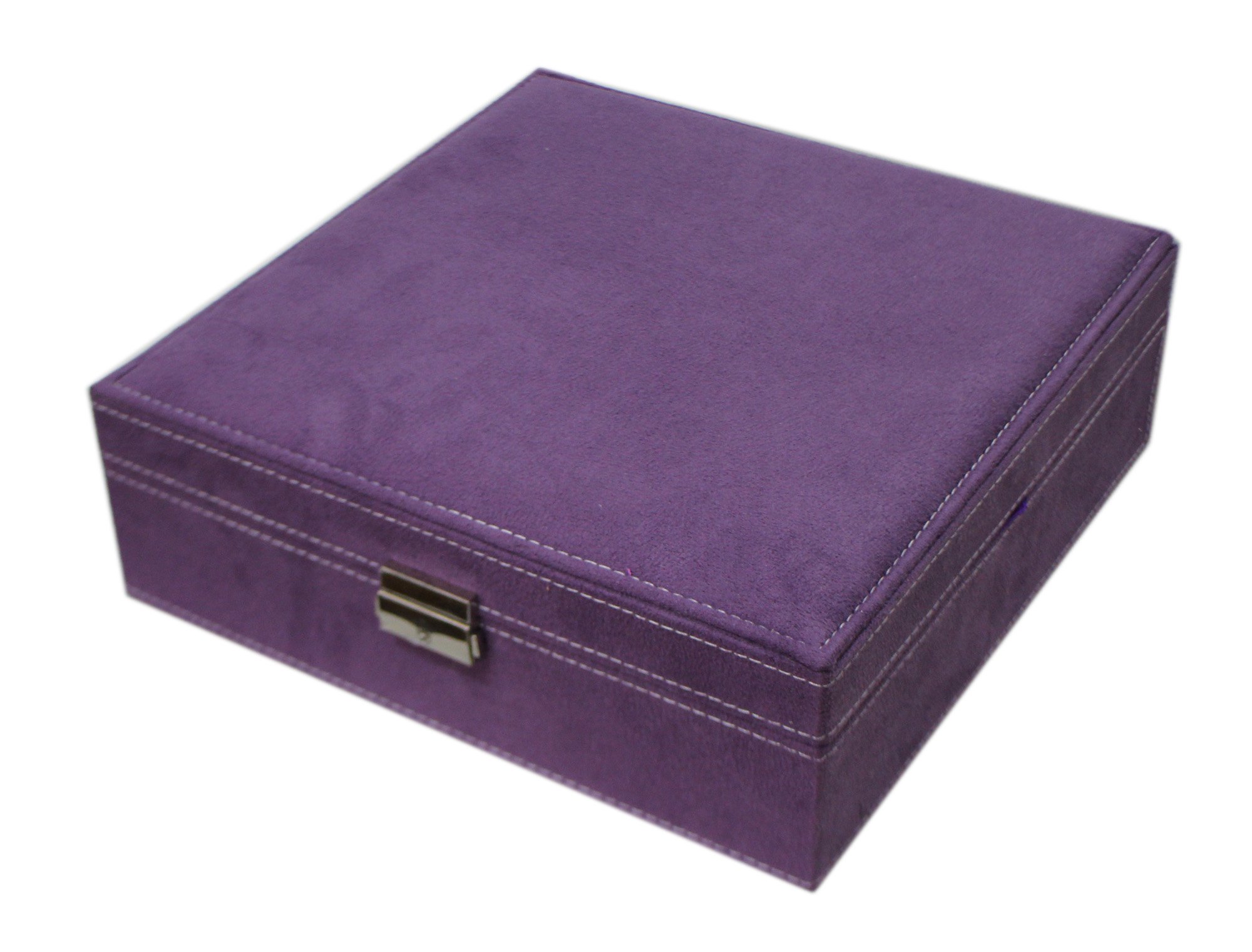 Purple Two-Layer Jewelry Box Organizer with Lock - Secure Storage & Display Case for Necklaces, Rings & Earrings - Perfect for Travel, Home Decor & Gift Giving