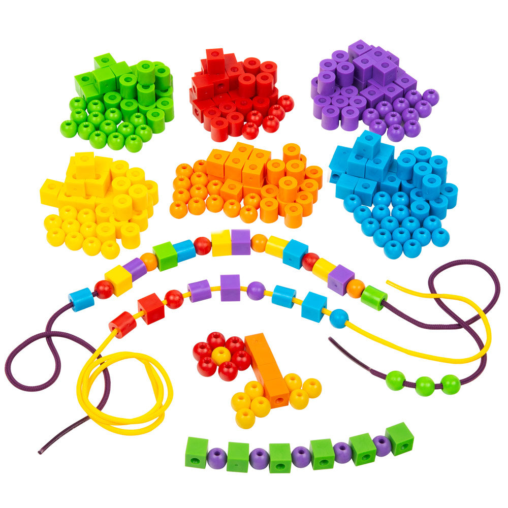 Kids First Math: Educational Lacing Beads Math Kit with Activity Cards | STEM Learning Toy for Counting, Patterns & Fine Motor Skills | Perfect for Homeschool & Classroom Math Activities