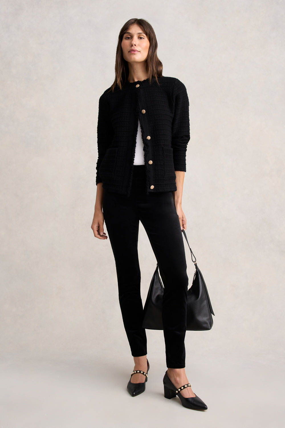Bengajean® Women's Skinny Leg Velvet Pants - Black Stretch Jeggings for Casual Wear & Night Out
