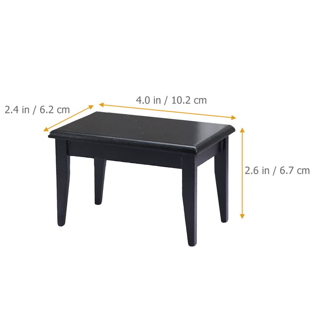 5-Piece Miniature Black Wooden Dining Table and Chairs Set - Dollhouse Furniture Accessories for 4 People | Perfect for Dollhouse Decor, Miniature Displays, and Collectible Scenes
