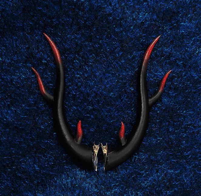Gothic Devil Horns Hair Clips - Black & Red Halloween Hair Accessories for Kids & Adults (6.7 Inch) - Perfect for Cosplay, Costume Parties & Spooky Events