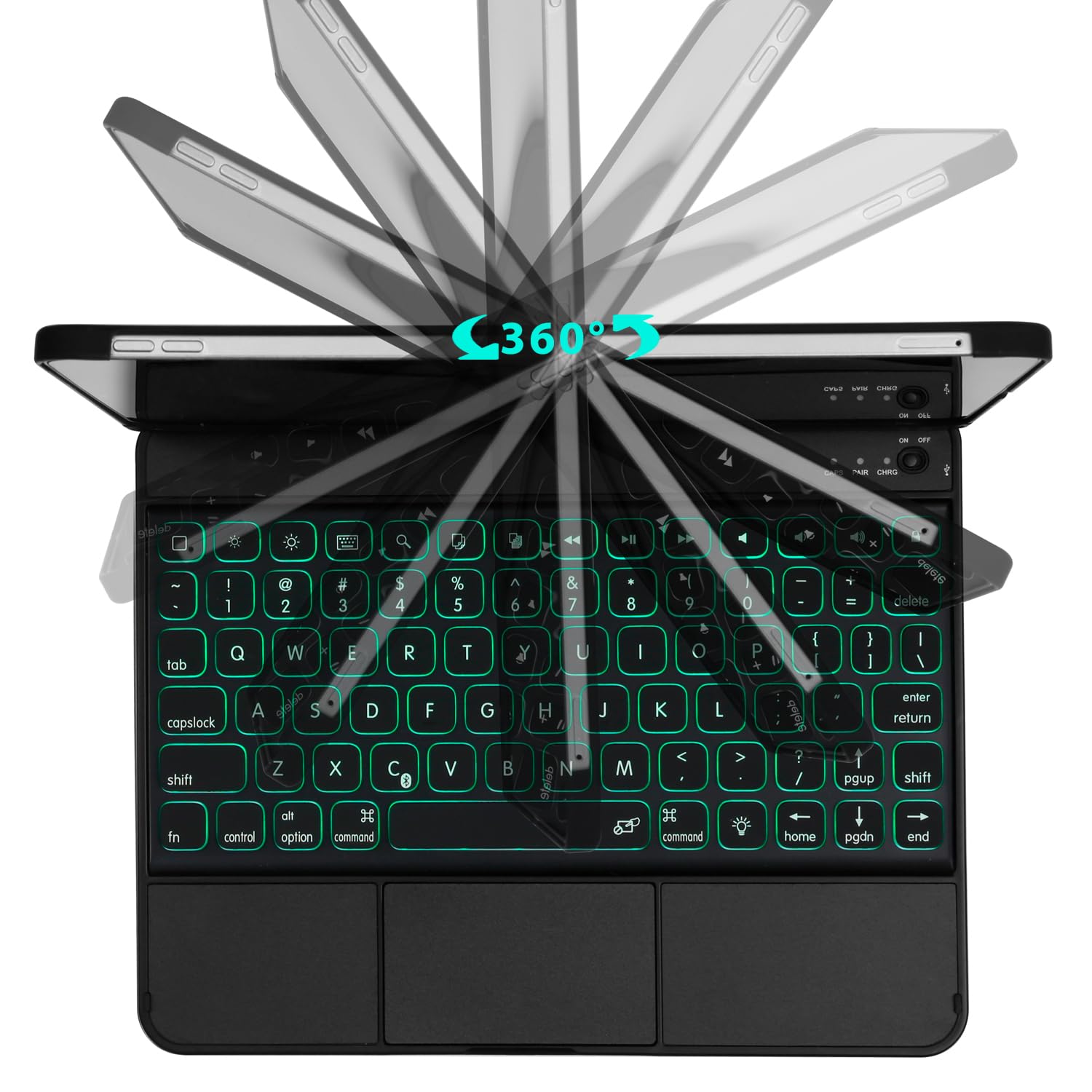 Premium Keyboard Case for iPad Air 11 inch M3 2025 & M2 2024 - Multi-Touch Backlit Keyboard with 360° Swivel Stand for iPad Pro 11-inch (4th/3rd/2nd/1st Gen) & iPad Air 5th/4th Gen 10.9 inch - Ultra Thin & Light Design for Work, Study & Travel